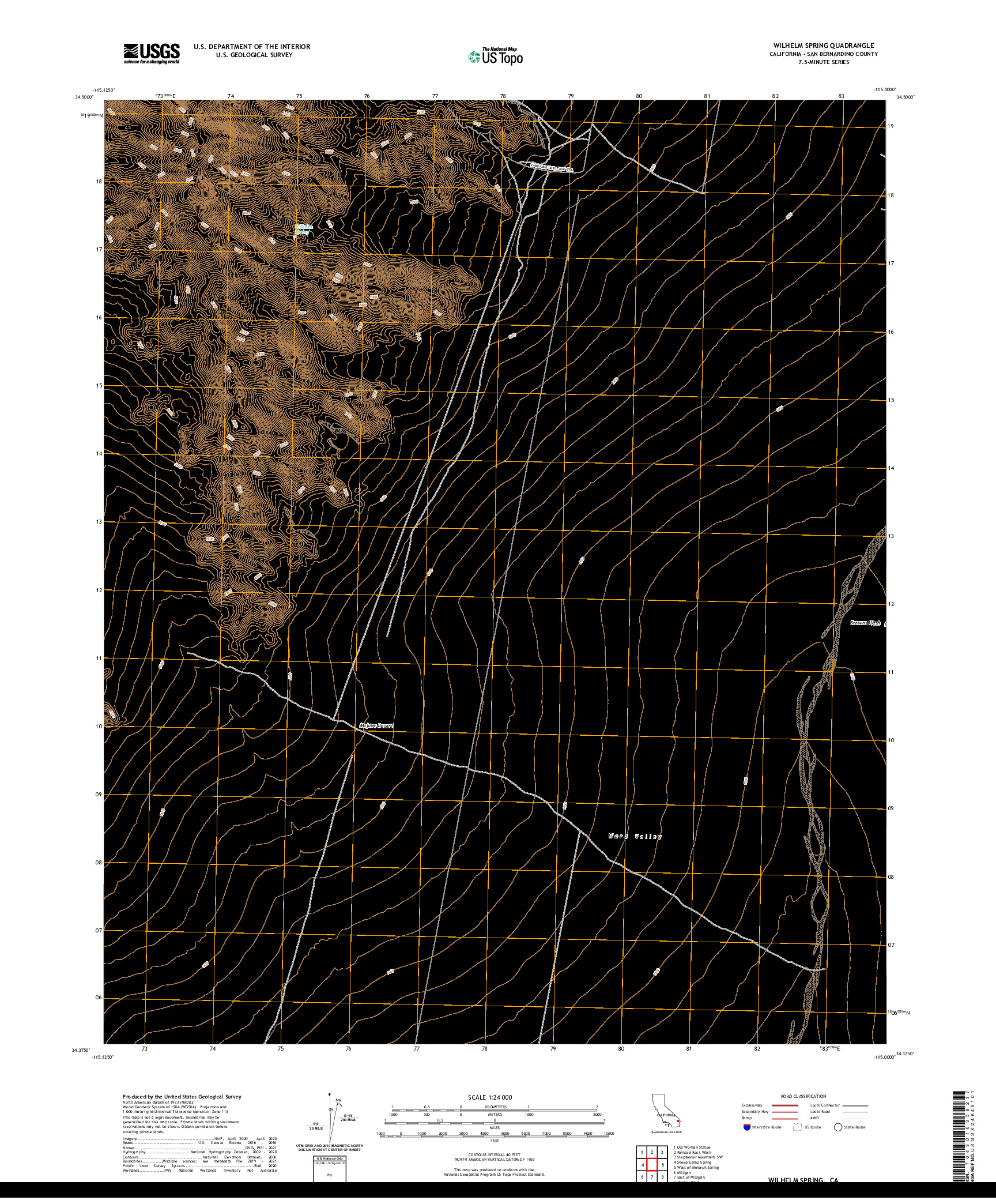 US TOPO 7.5-MINUTE MAP FOR WILHELM SPRING, CA