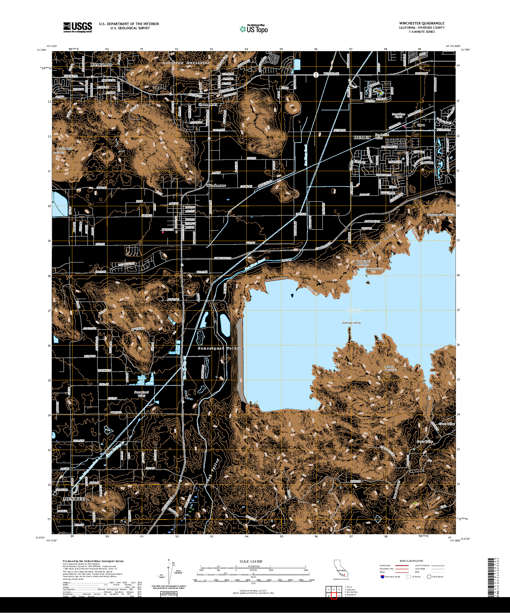 US TOPO 7.5-MINUTE MAP FOR WINCHESTER, CA