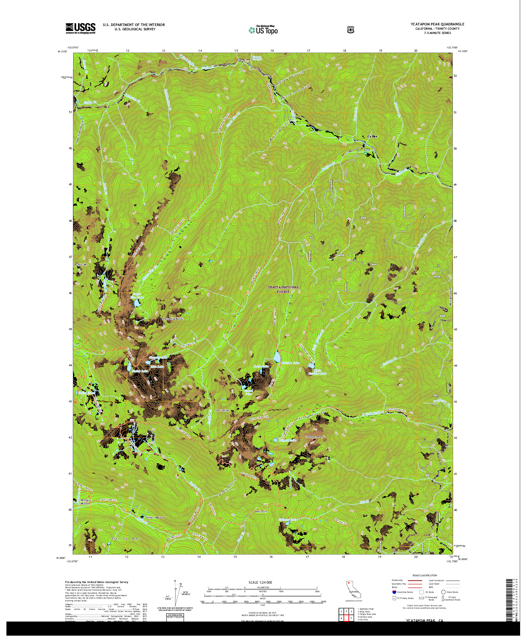 US TOPO 7.5-MINUTE MAP FOR YCATAPOM PEAK, CA