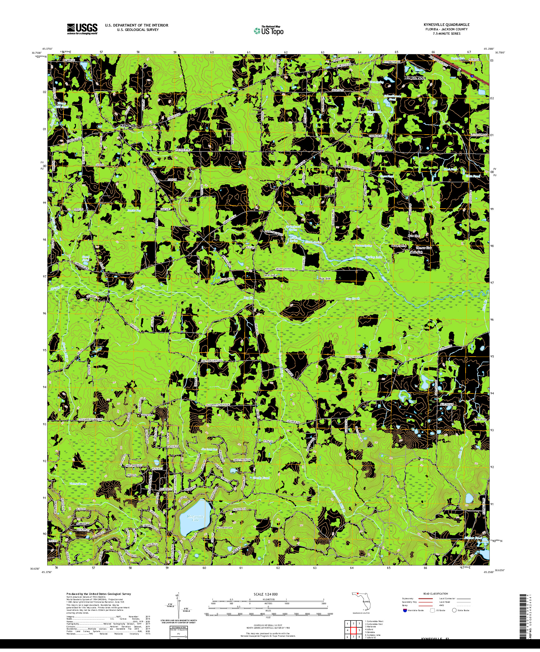 USGS US TOPO 7.5-MINUTE MAP FOR KYNESVILLE, FL 2021