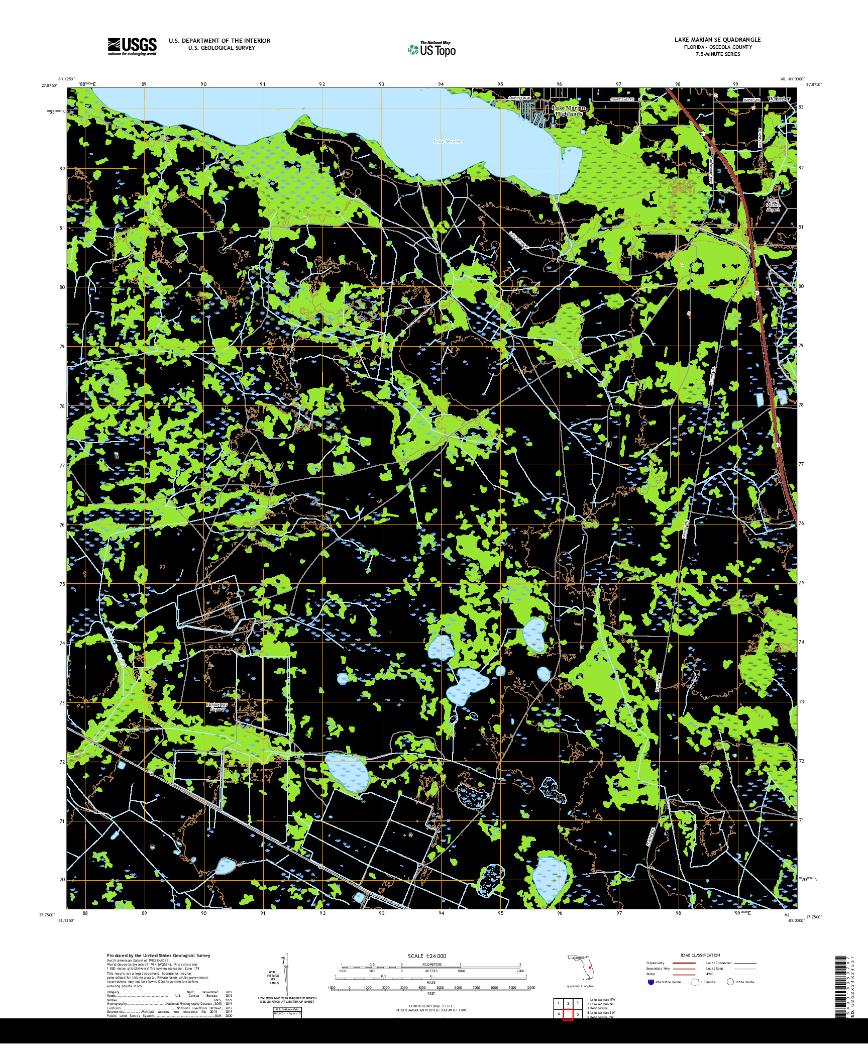 USGS US TOPO 7.5-MINUTE MAP FOR LAKE MARIAN SE, FL 2021