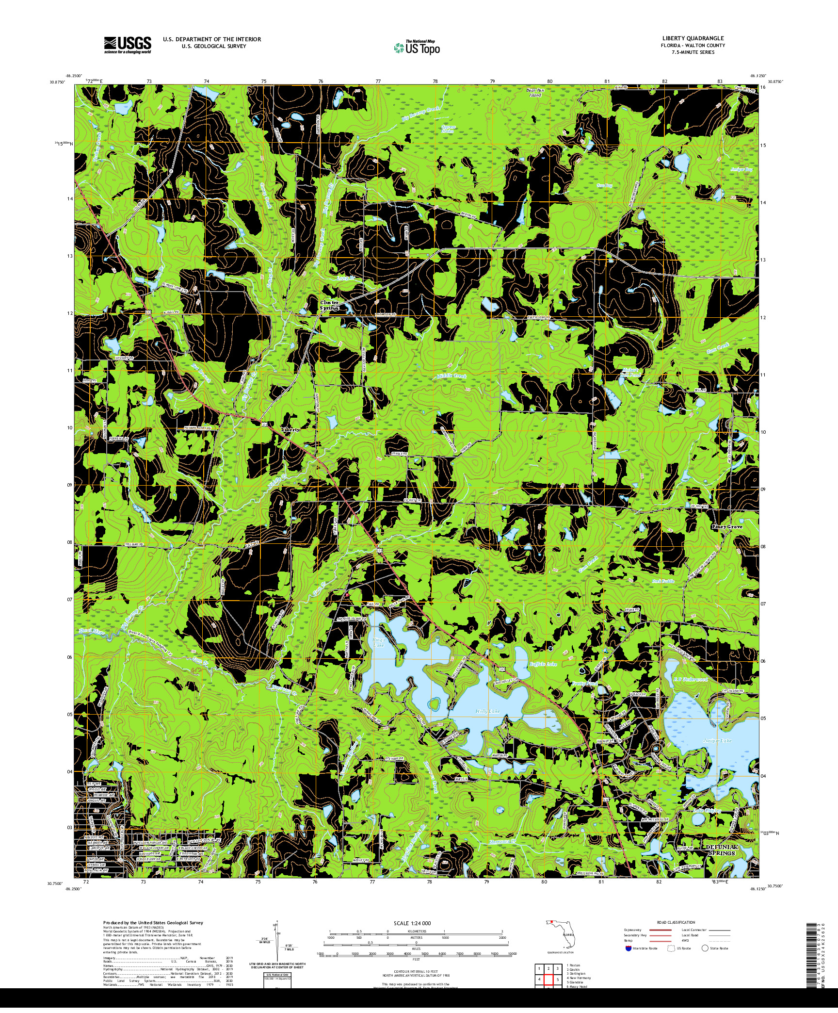 USGS US TOPO 7.5-MINUTE MAP FOR LIBERTY, FL 2021