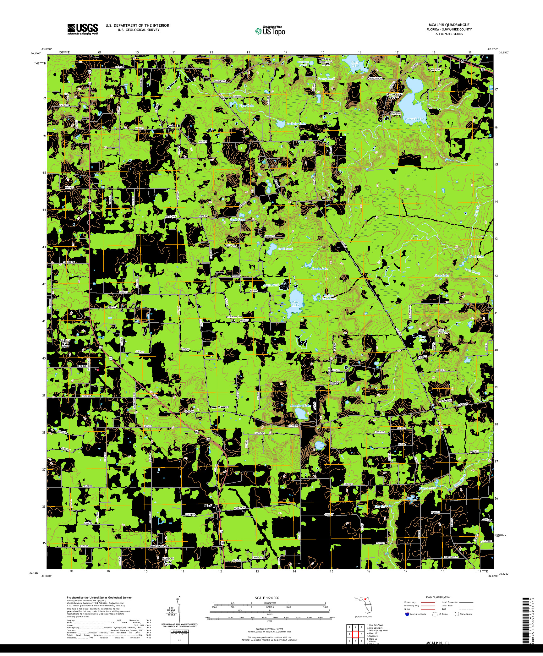 USGS US TOPO 7.5-MINUTE MAP FOR MCALPIN, FL 2021