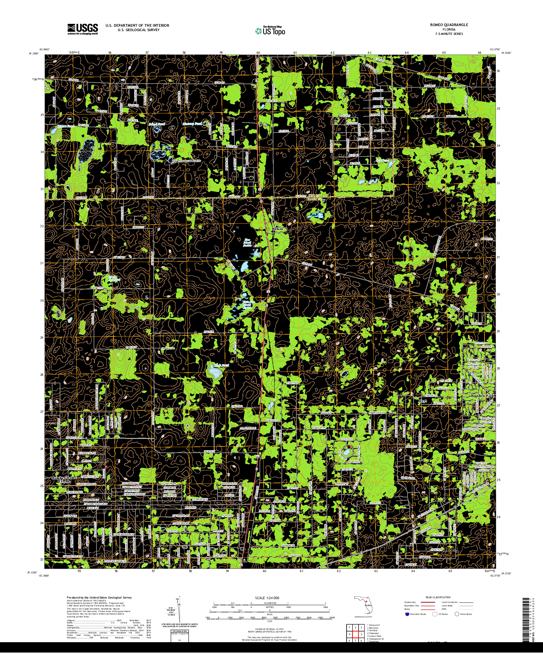 USGS US TOPO 7.5-MINUTE MAP FOR ROMEO, FL 2021