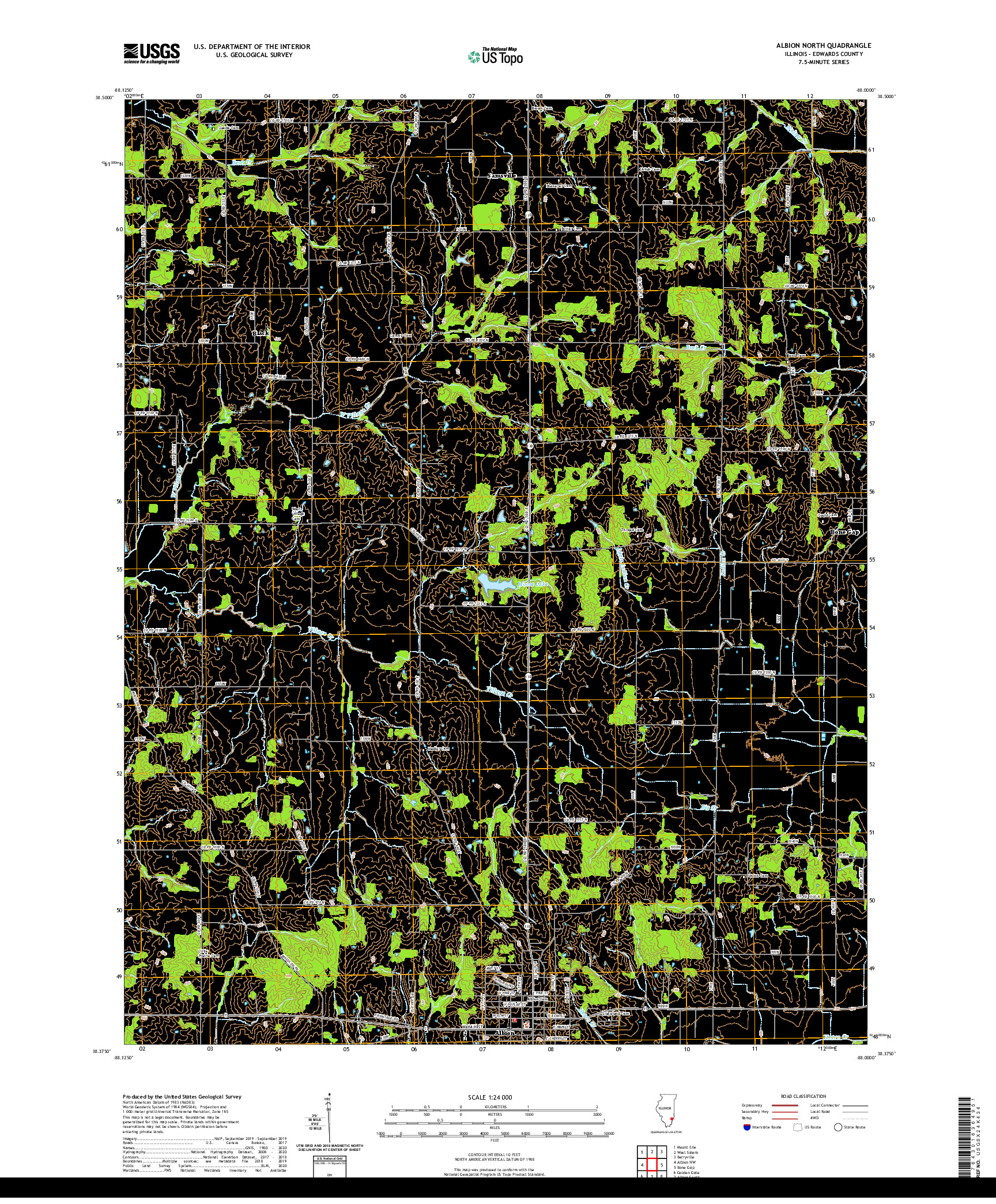 USGS US TOPO 7.5-MINUTE MAP FOR ALBION NORTH, IL 2021