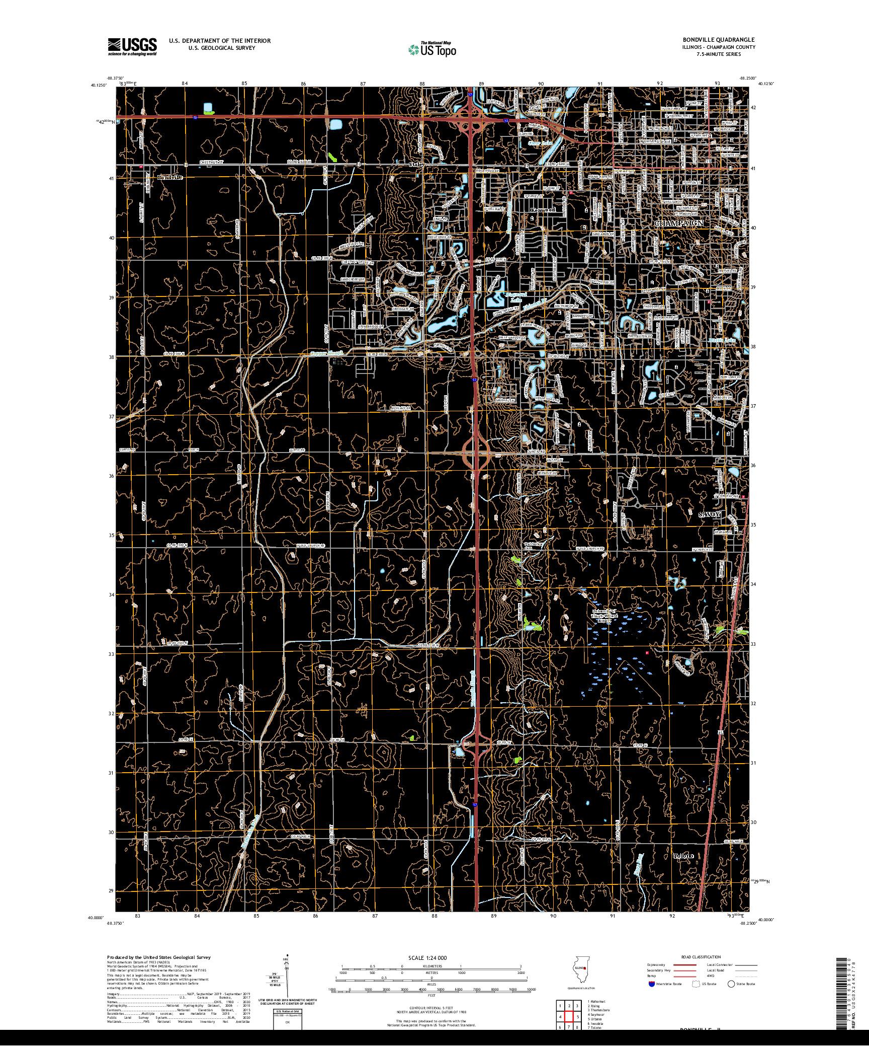 USGS US TOPO 7.5-MINUTE MAP FOR BONDVILLE, IL 2021