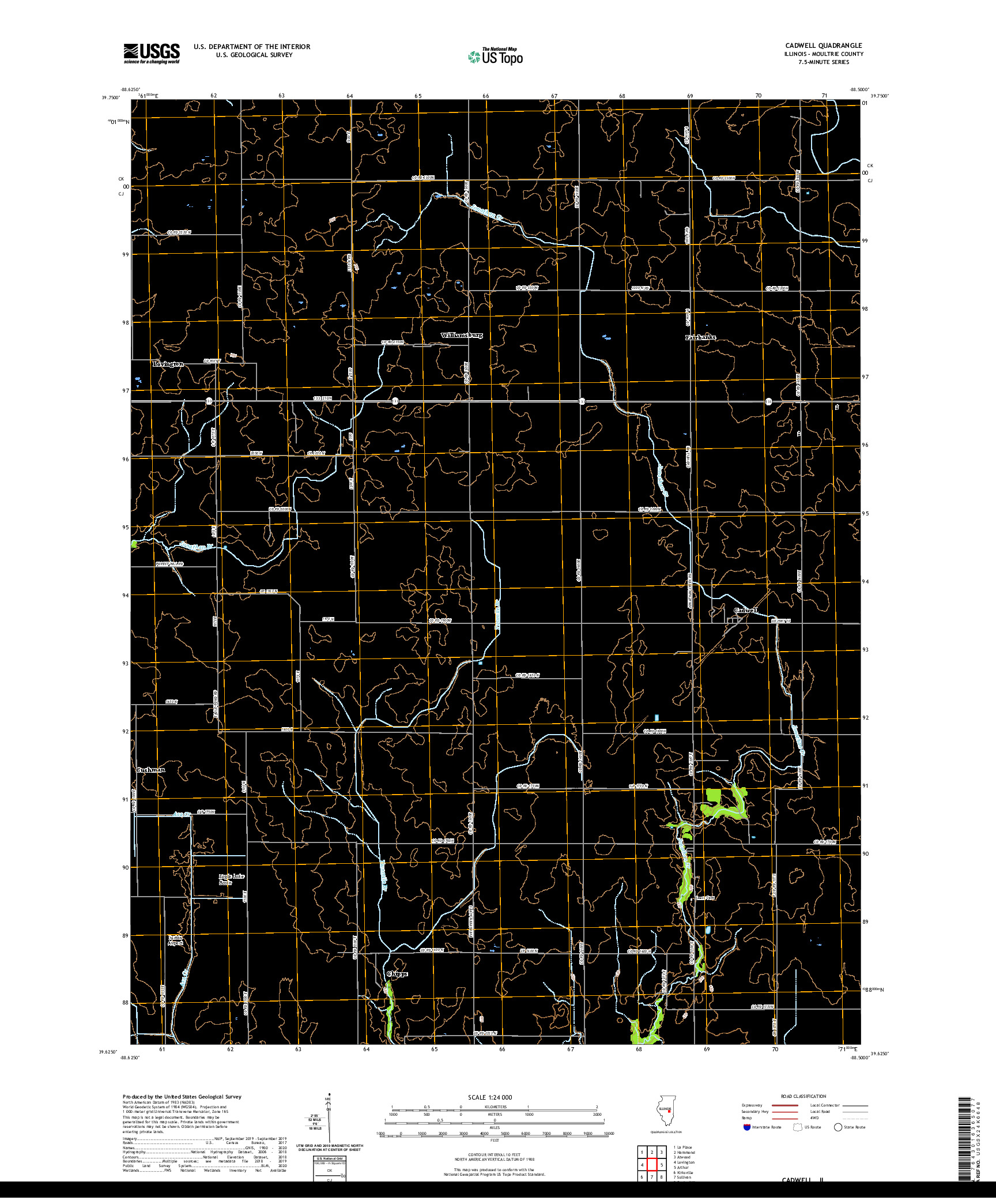 USGS US TOPO 7.5-MINUTE MAP FOR CADWELL, IL 2021