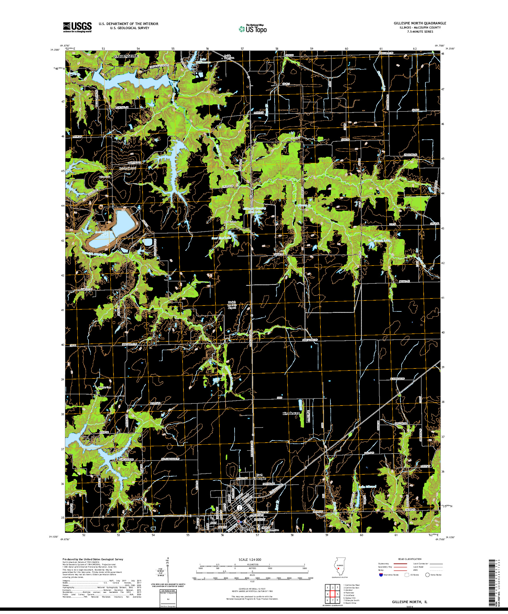 USGS US TOPO 7.5-MINUTE MAP FOR GILLESPIE NORTH, IL 2021