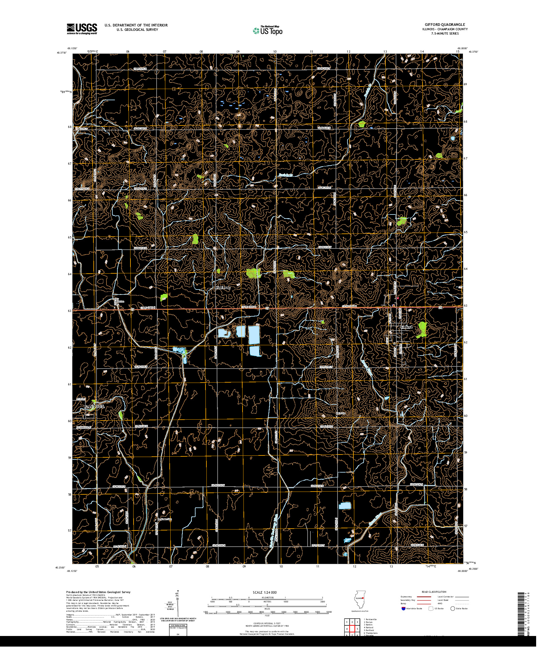 USGS US TOPO 7.5-MINUTE MAP FOR GIFFORD, IL 2021