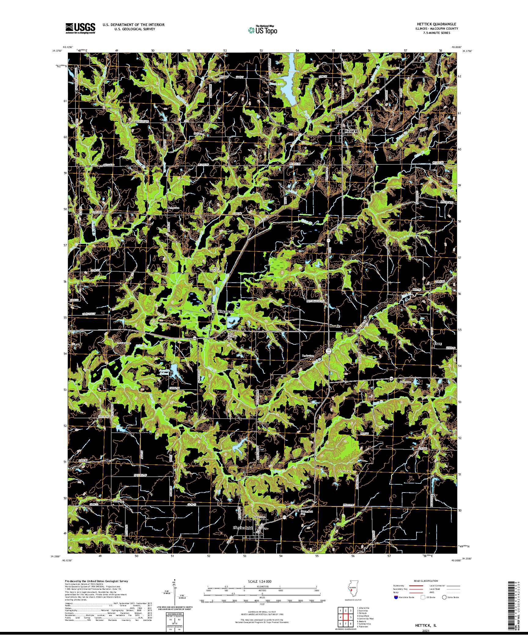 USGS US TOPO 7.5-MINUTE MAP FOR HETTICK, IL 2021