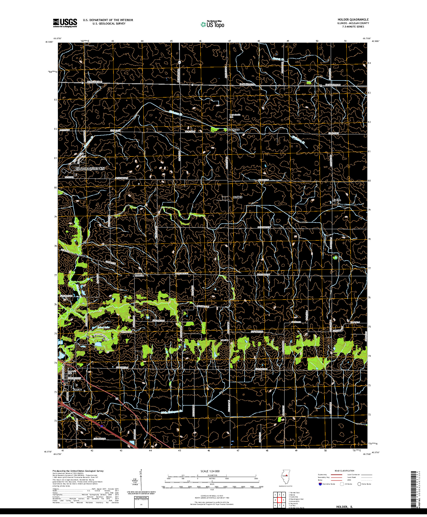 USGS US TOPO 7.5-MINUTE MAP FOR HOLDER, IL 2021