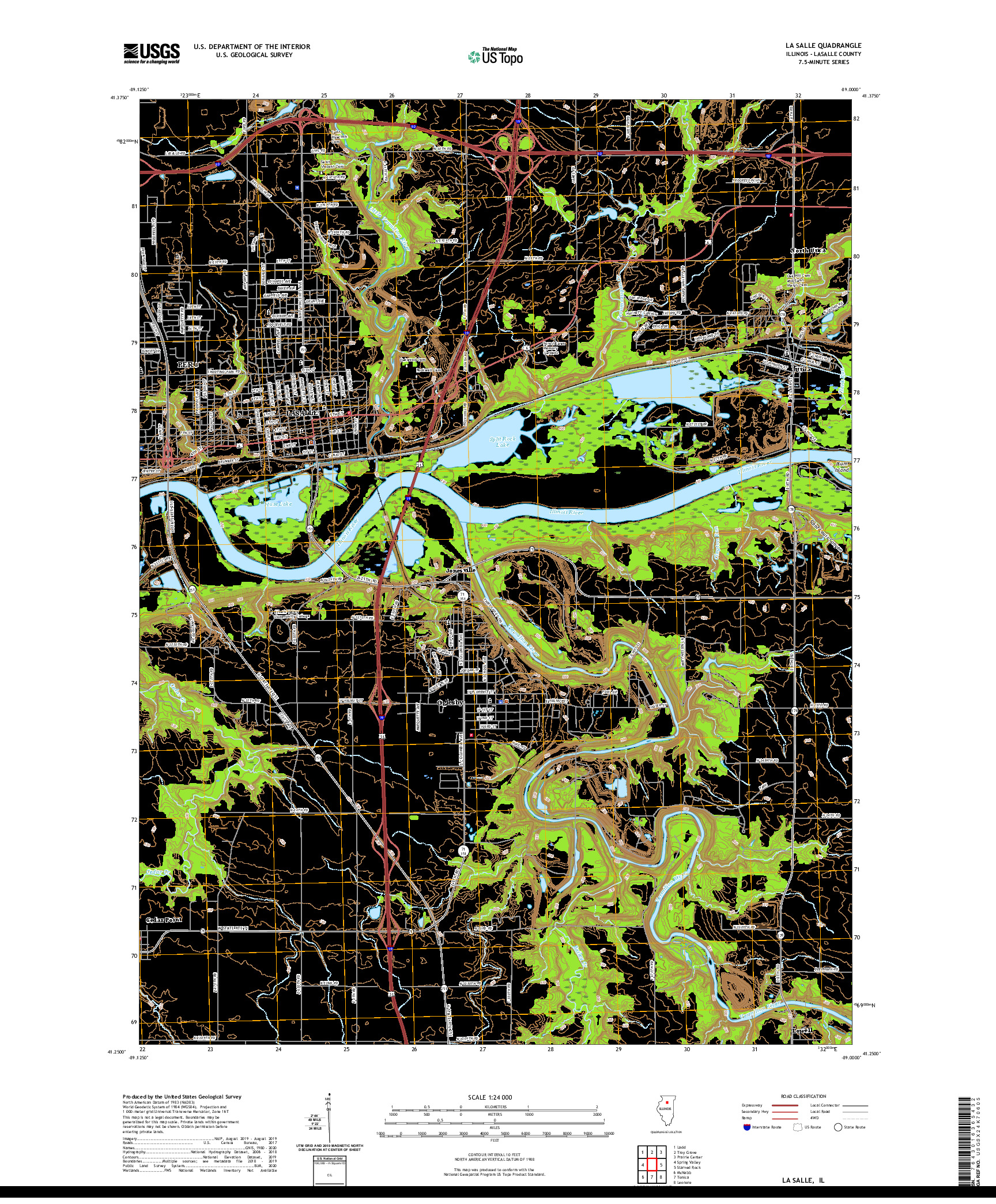 USGS US TOPO 7.5-MINUTE MAP FOR LA SALLE, IL 2021