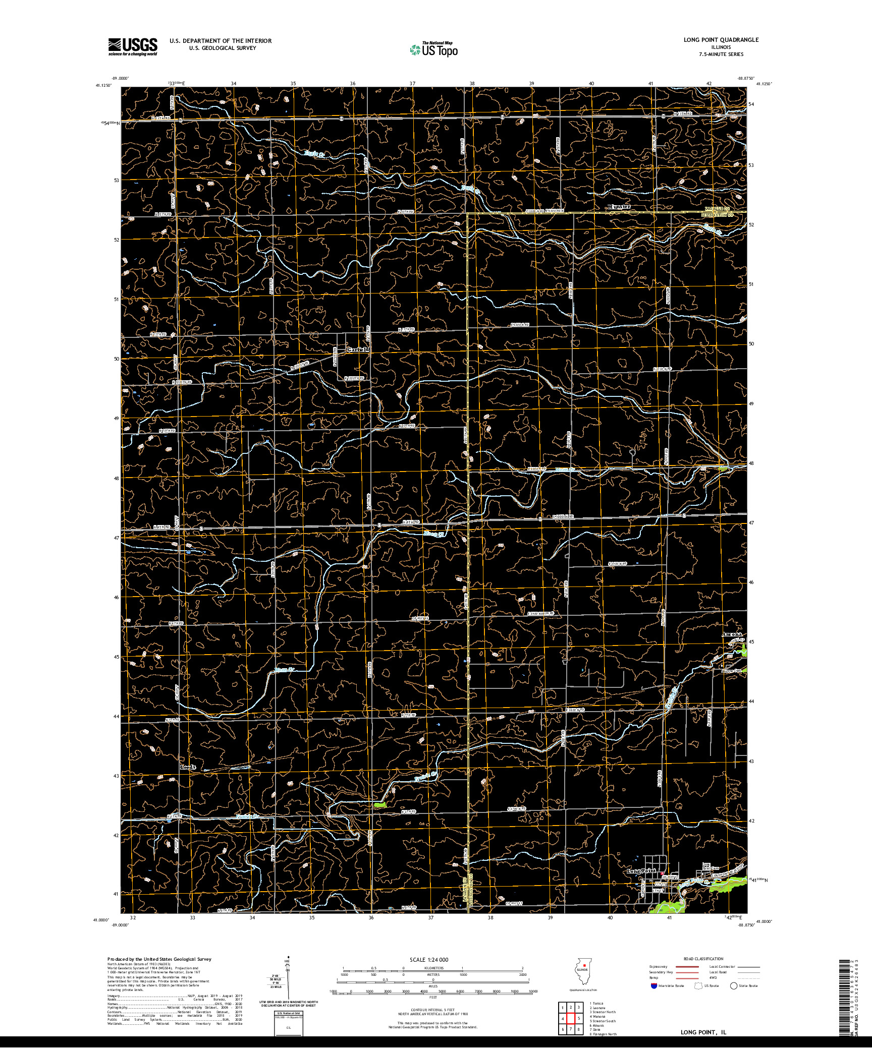 USGS US TOPO 7.5-MINUTE MAP FOR LONG POINT, IL 2021