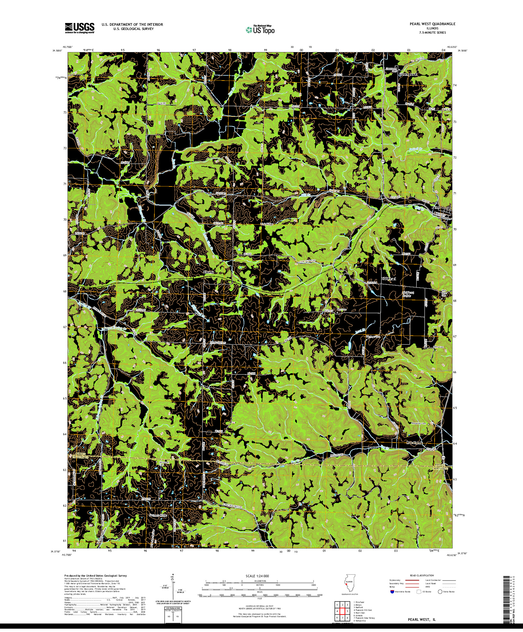 USGS US TOPO 7.5-MINUTE MAP FOR PEARL WEST, IL 2021