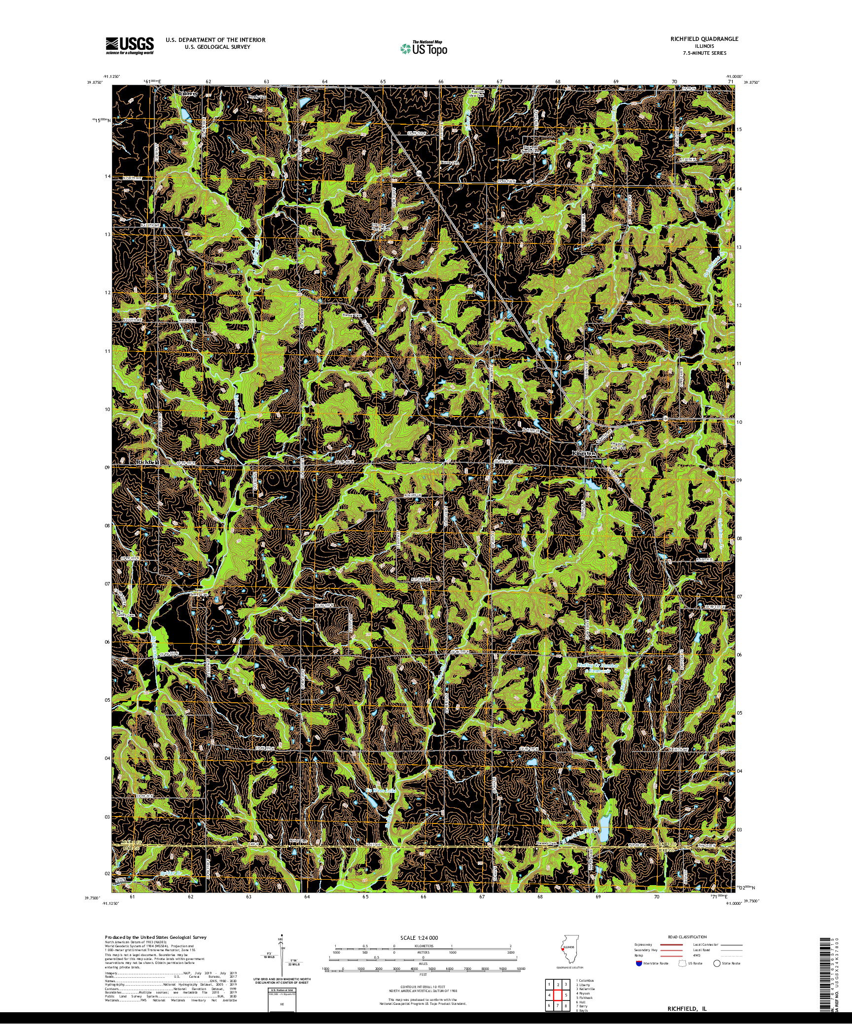 USGS US TOPO 7.5-MINUTE MAP FOR RICHFIELD, IL 2021