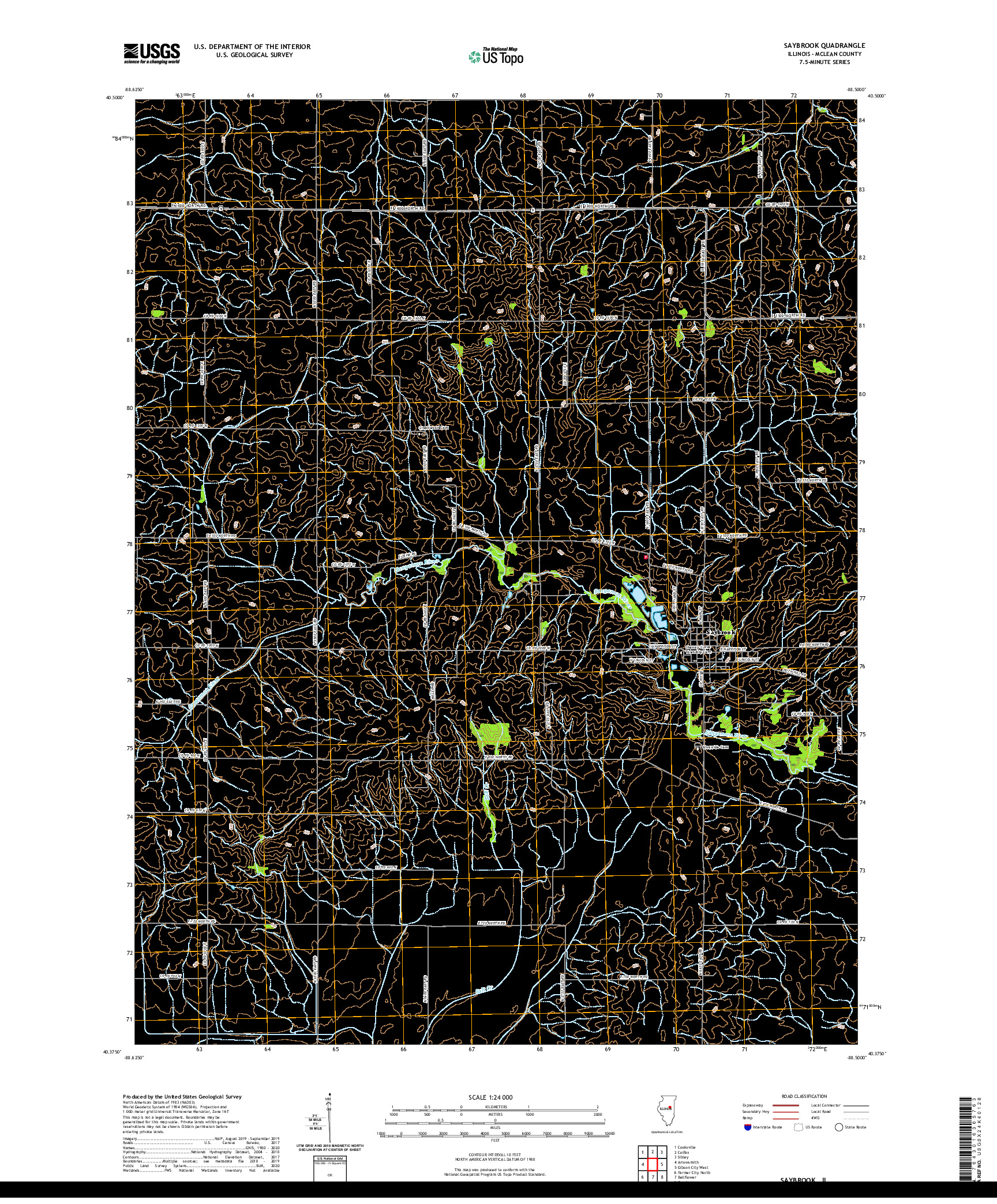 USGS US TOPO 7.5-MINUTE MAP FOR SAYBROOK, IL 2021