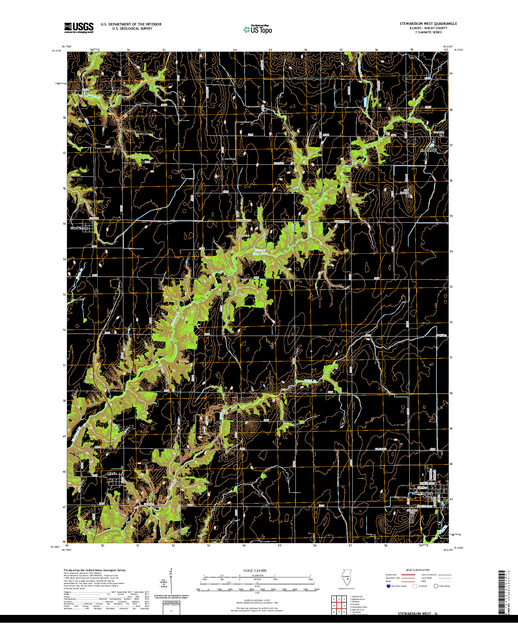 USGS US TOPO 7.5-MINUTE MAP FOR STEWARDSON WEST, IL 2021