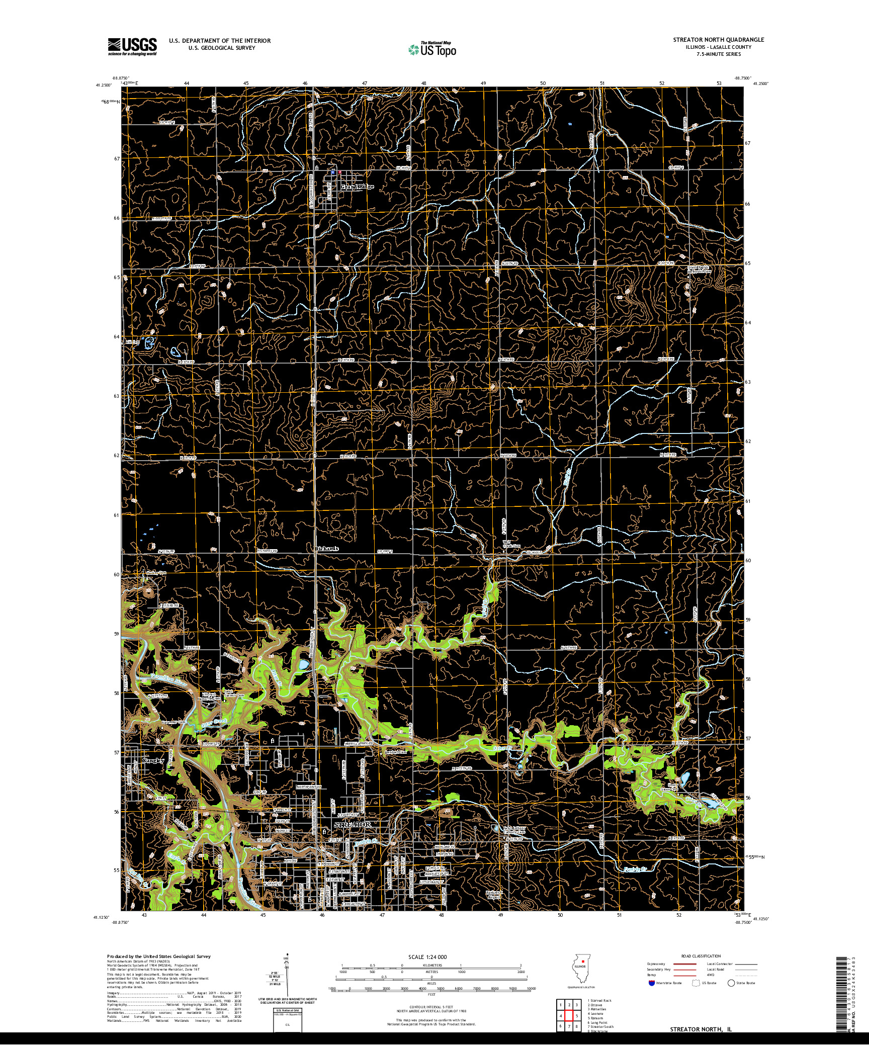 USGS US TOPO 7.5-MINUTE MAP FOR STREATOR NORTH, IL 2021