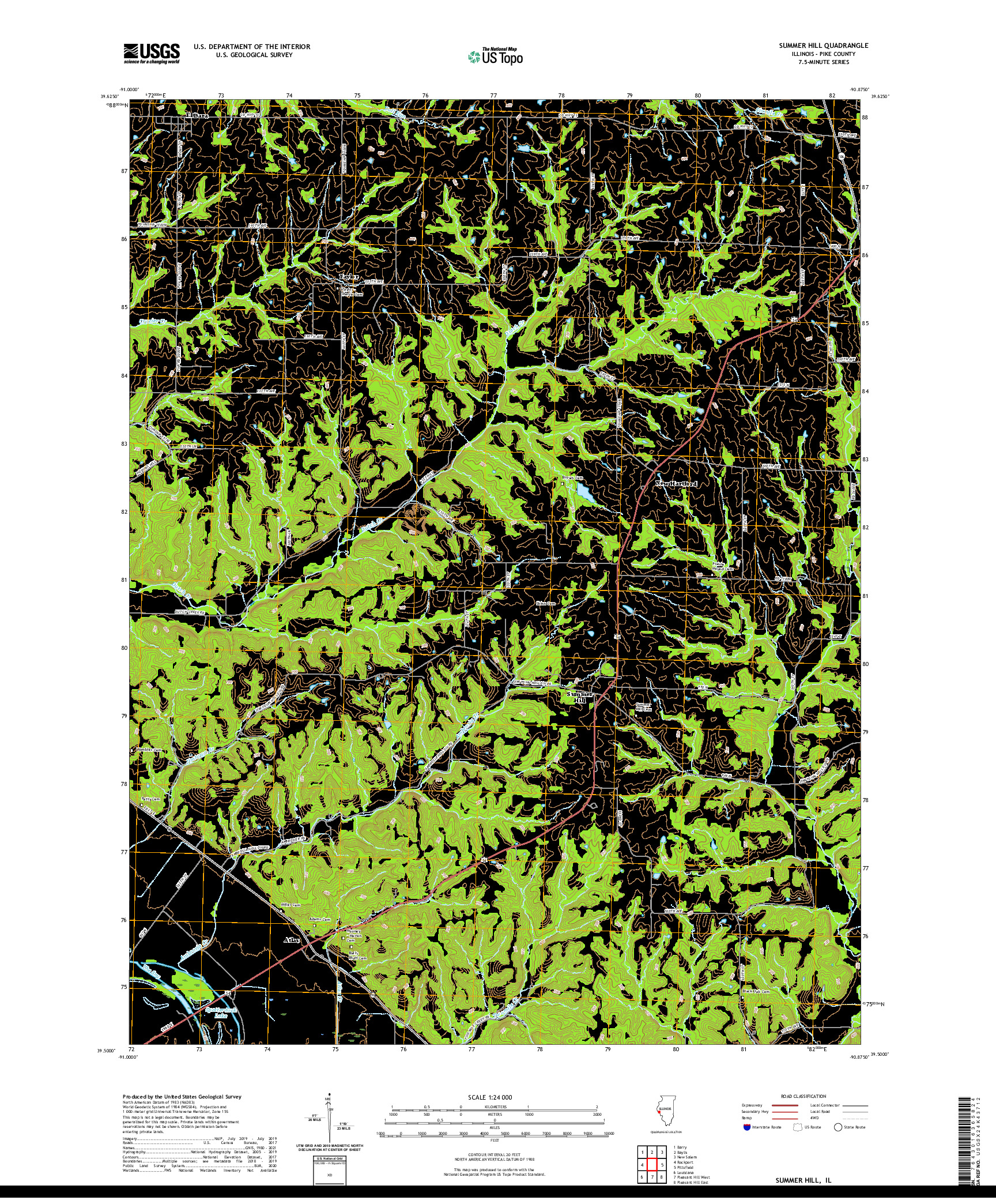 USGS US TOPO 7.5-MINUTE MAP FOR SUMMER HILL, IL 2021