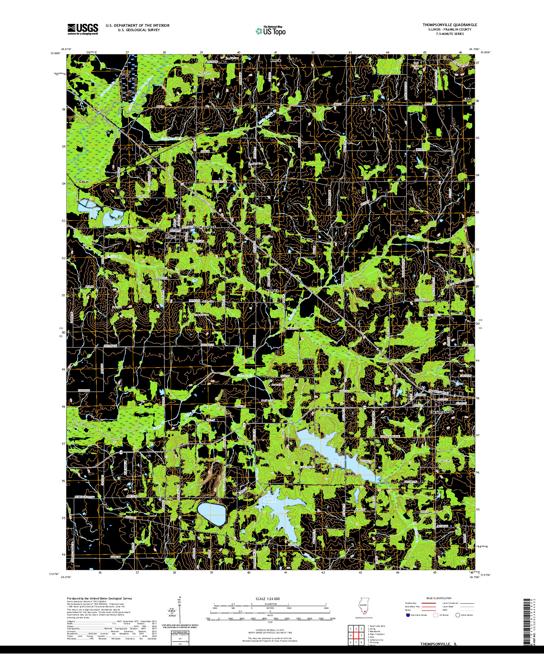 USGS US TOPO 7.5-MINUTE MAP FOR THOMPSONVILLE, IL 2021