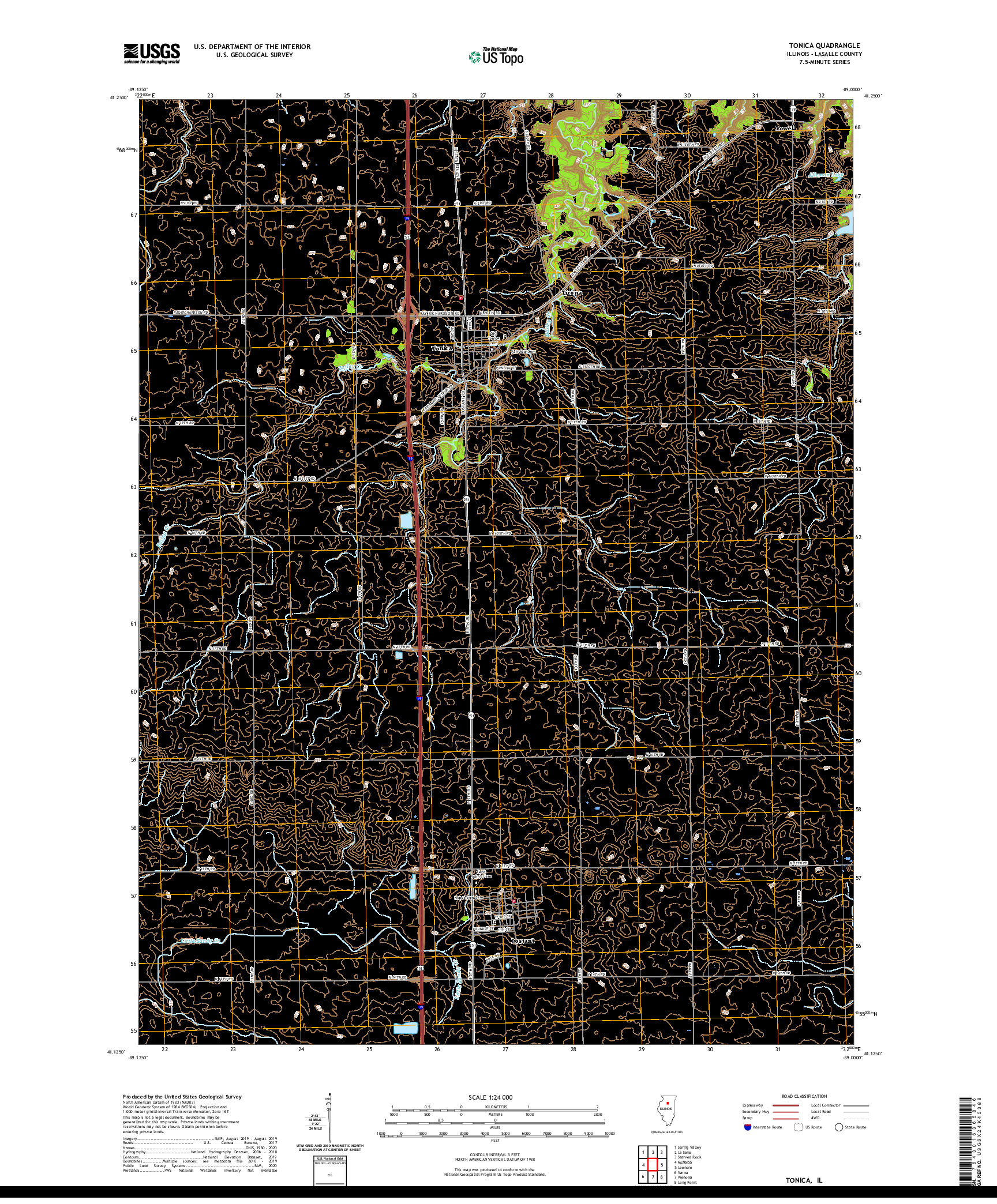 USGS US TOPO 7.5-MINUTE MAP FOR TONICA, IL 2021