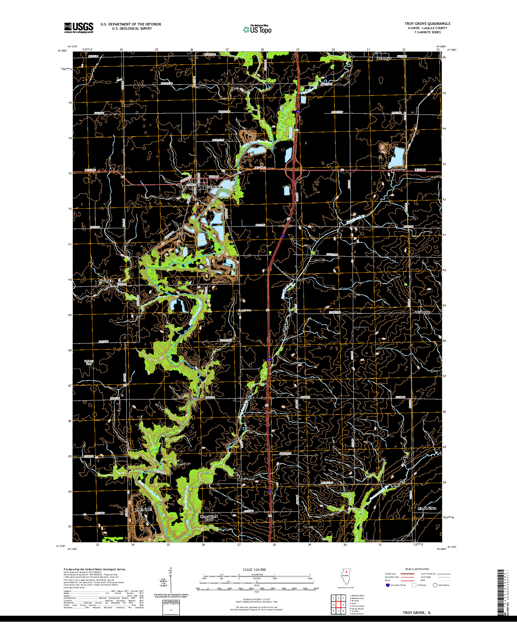 USGS US TOPO 7.5-MINUTE MAP FOR TROY GROVE, IL 2021