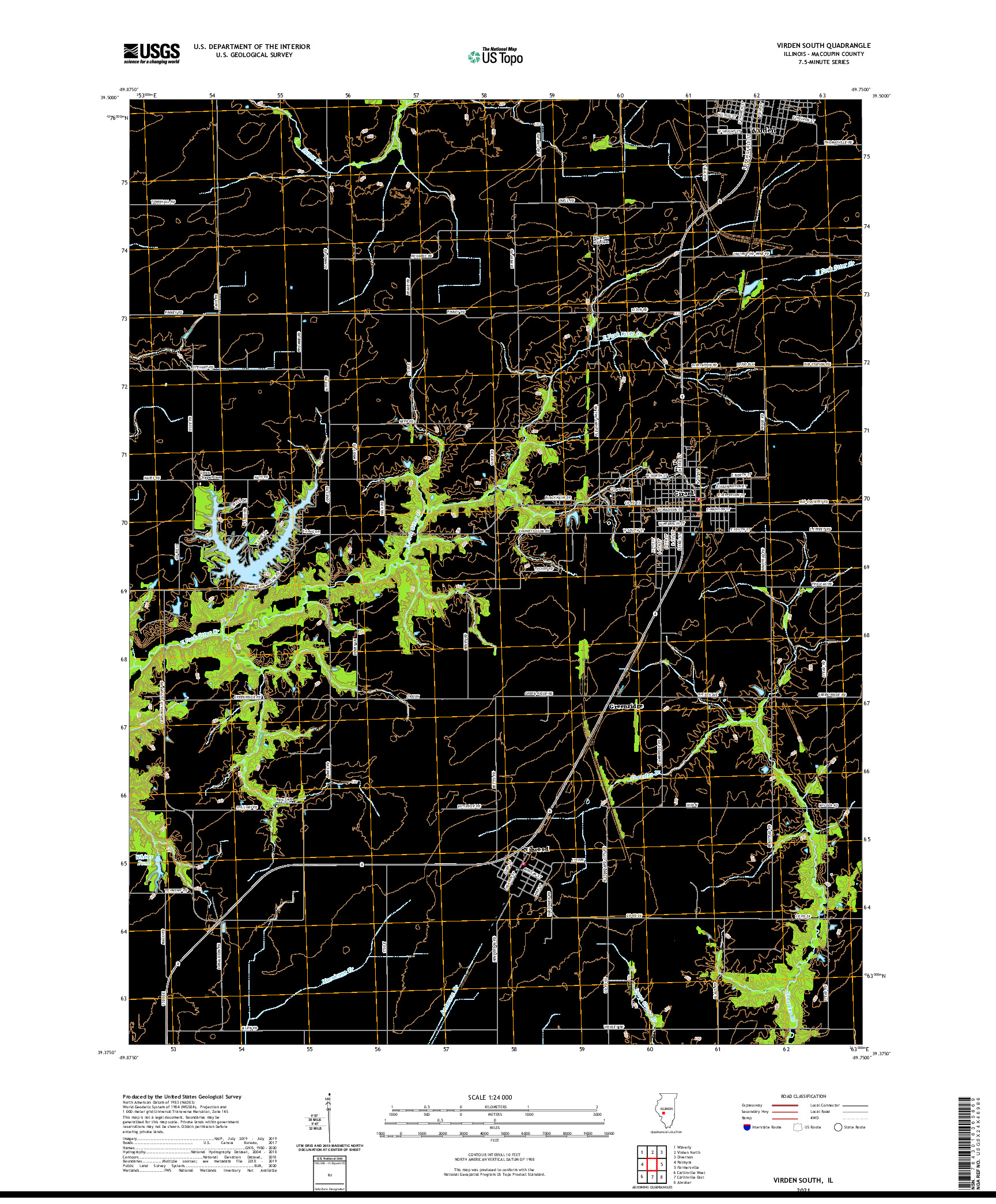 USGS US TOPO 7.5-MINUTE MAP FOR VIRDEN SOUTH, IL 2021