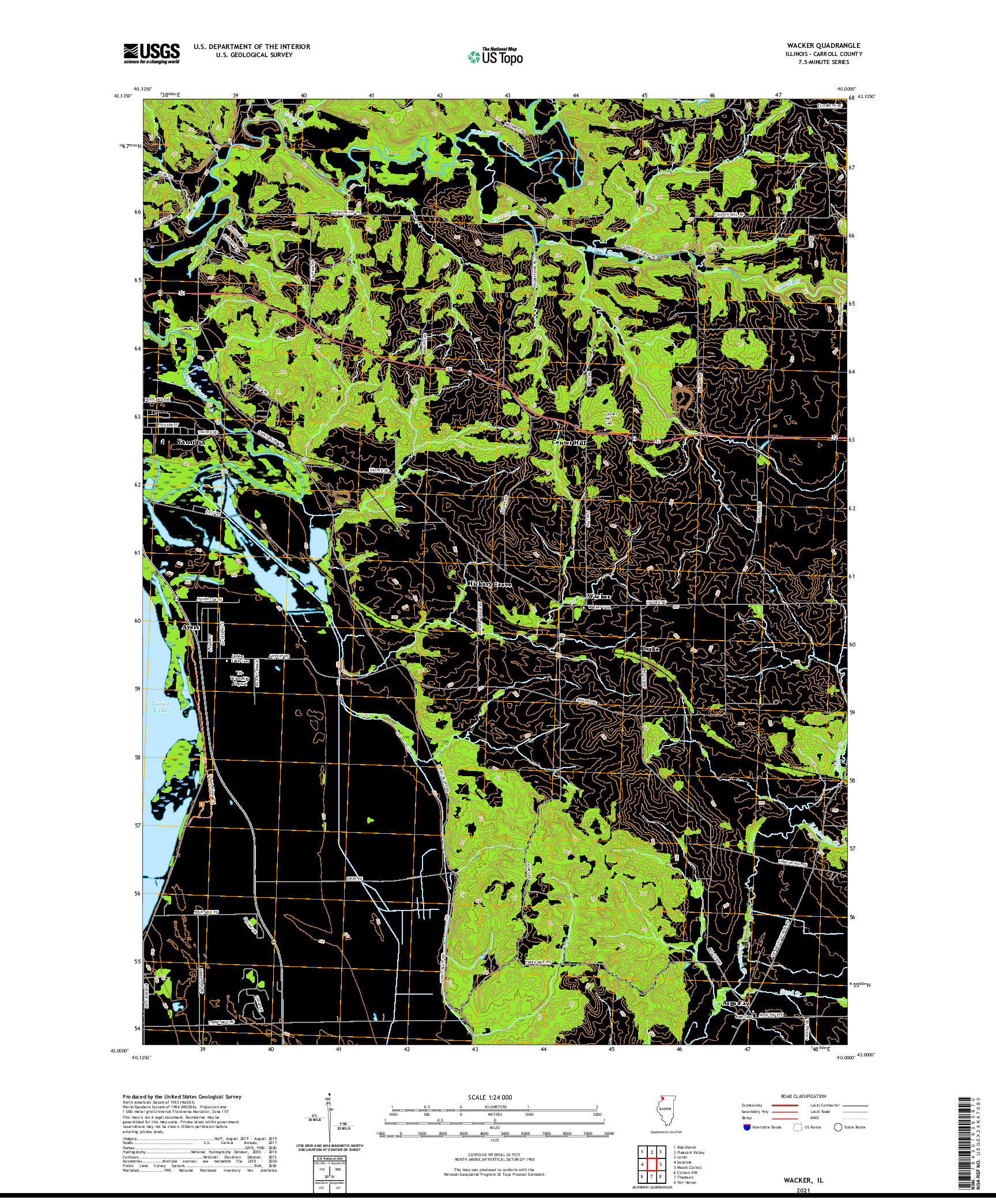 USGS US TOPO 7.5-MINUTE MAP FOR WACKER, IL 2021