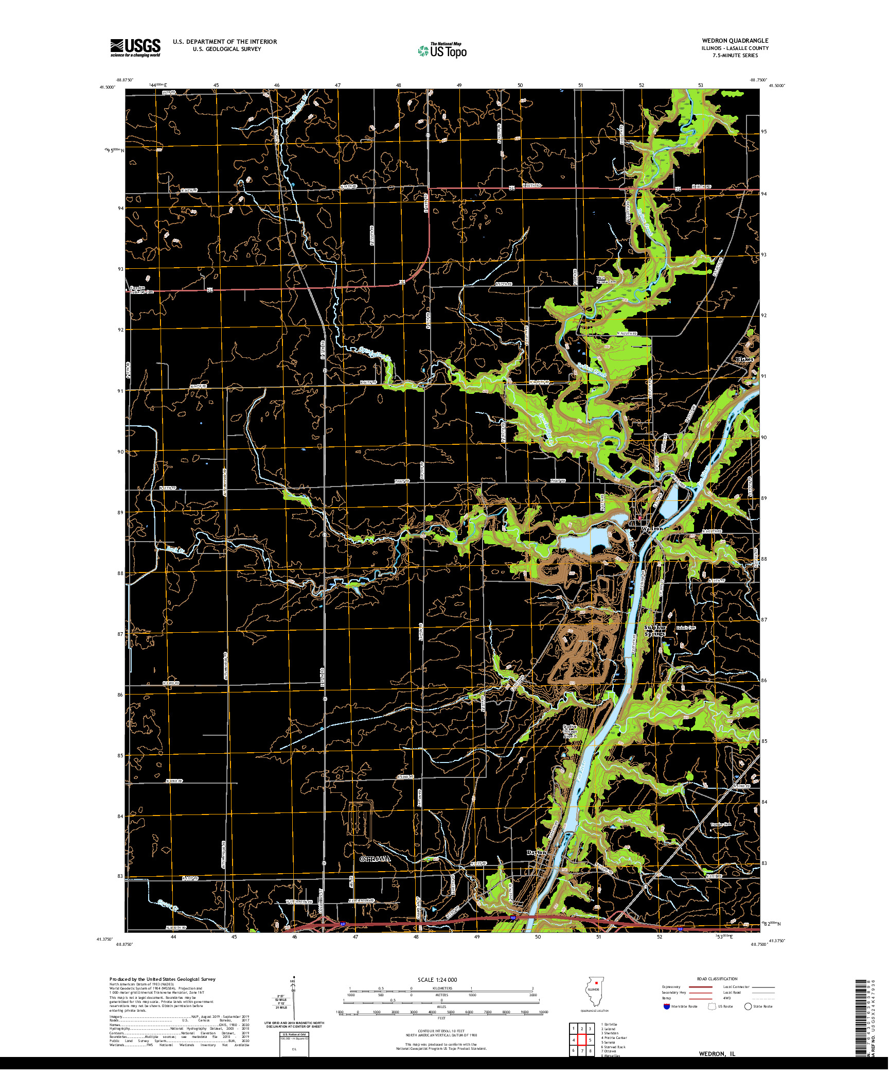 USGS US TOPO 7.5-MINUTE MAP FOR WEDRON, IL 2021