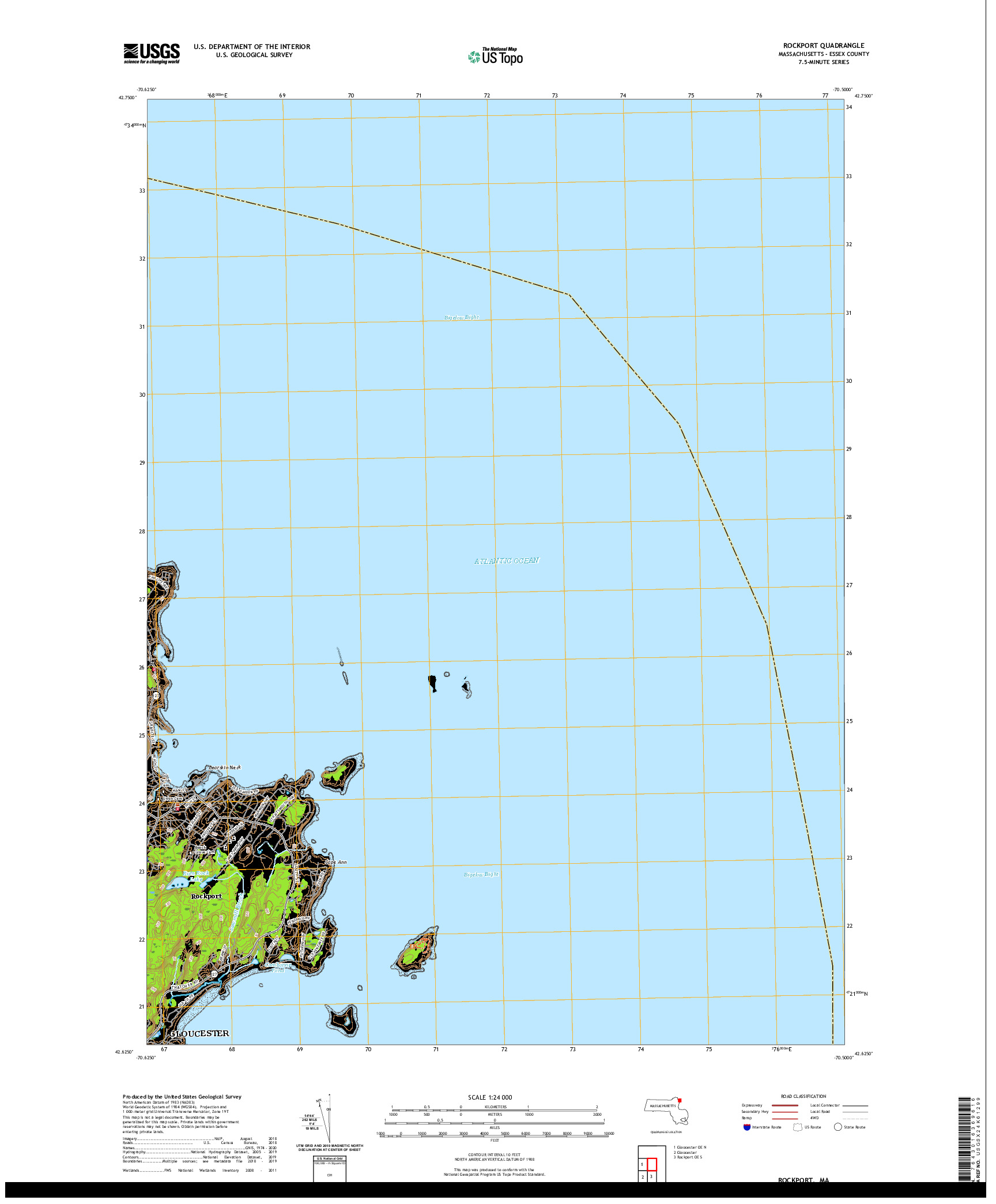 USGS US TOPO 7.5-MINUTE MAP FOR ROCKPORT, MA 2021