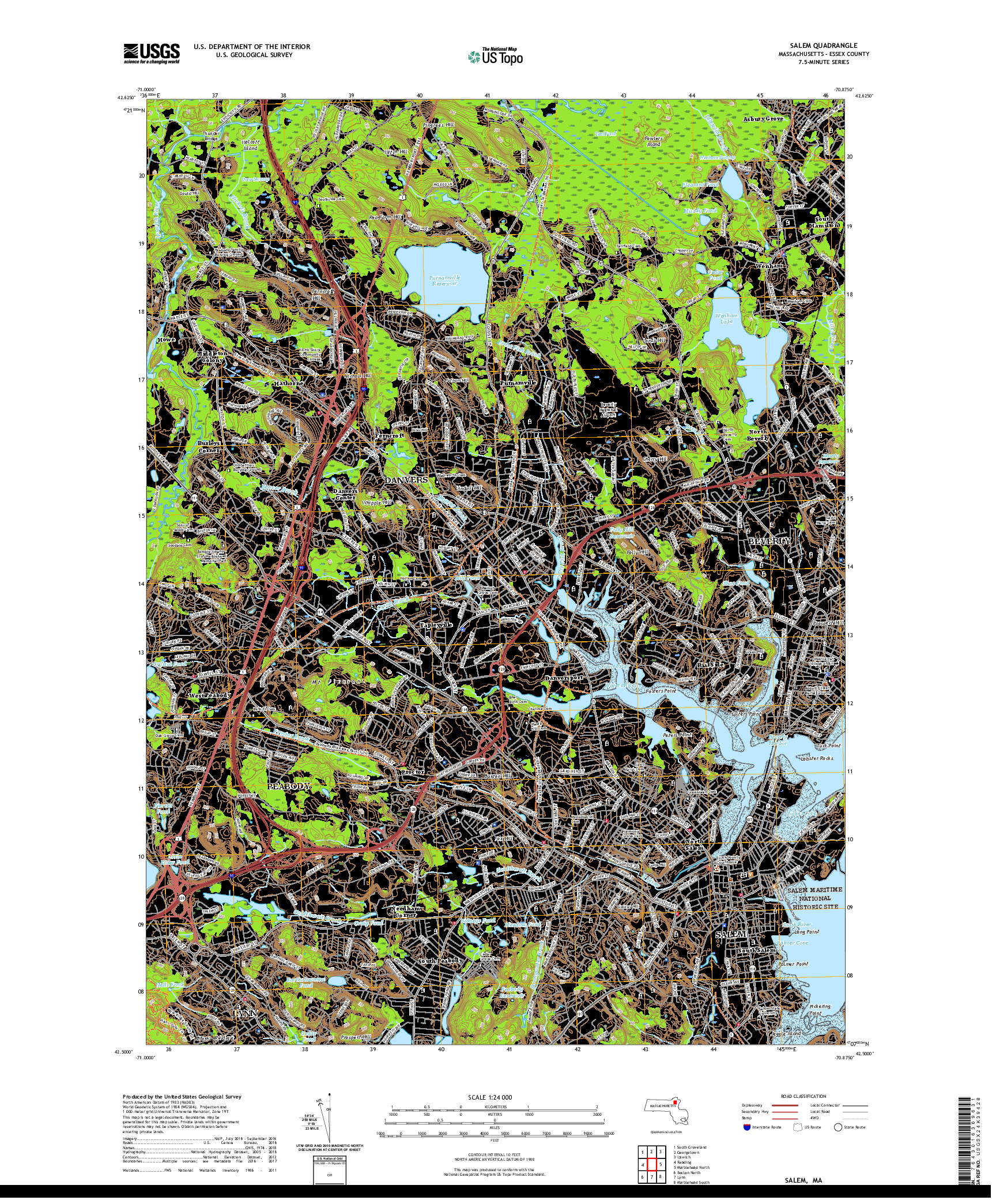 USGS US TOPO 7.5-MINUTE MAP FOR SALEM, MA 2021