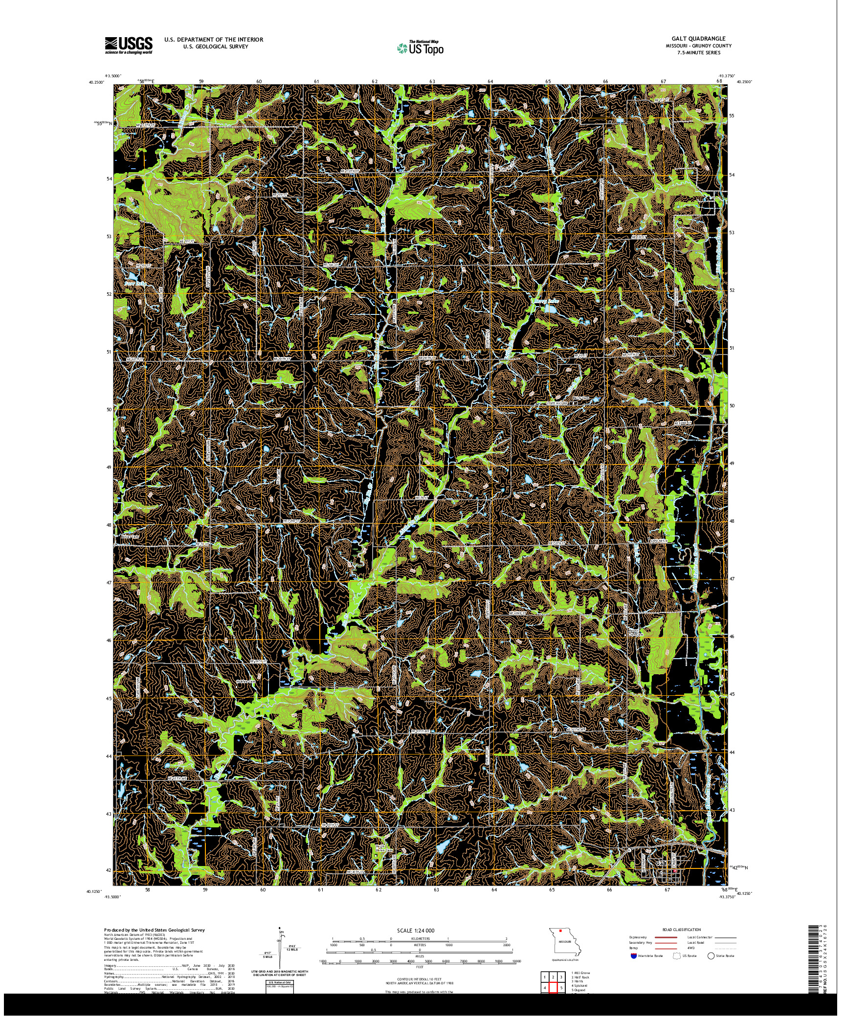 USGS US TOPO 7.5-MINUTE MAP FOR GALT, MO 2021