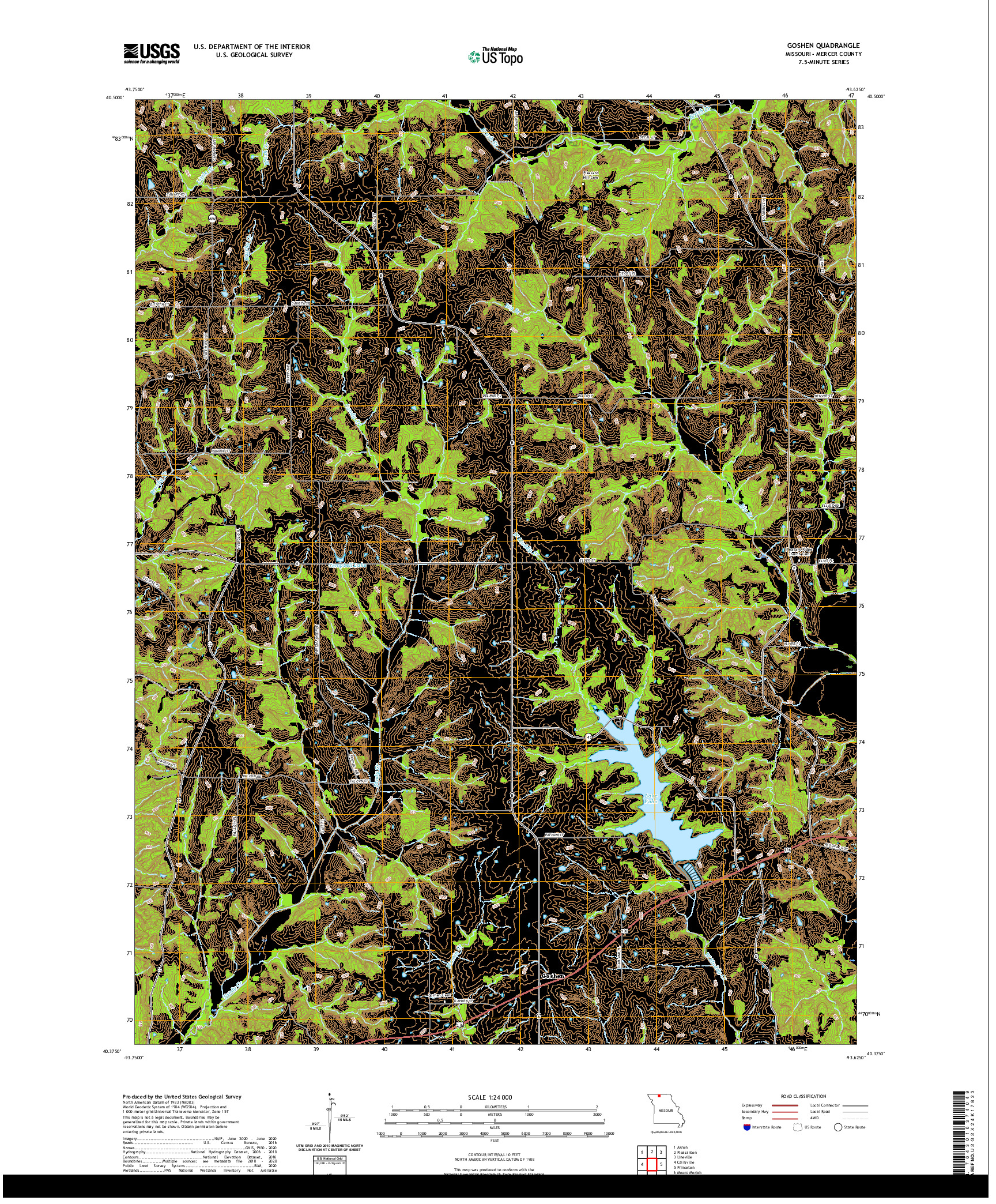 USGS US TOPO 7.5-MINUTE MAP FOR GOSHEN, MO 2021