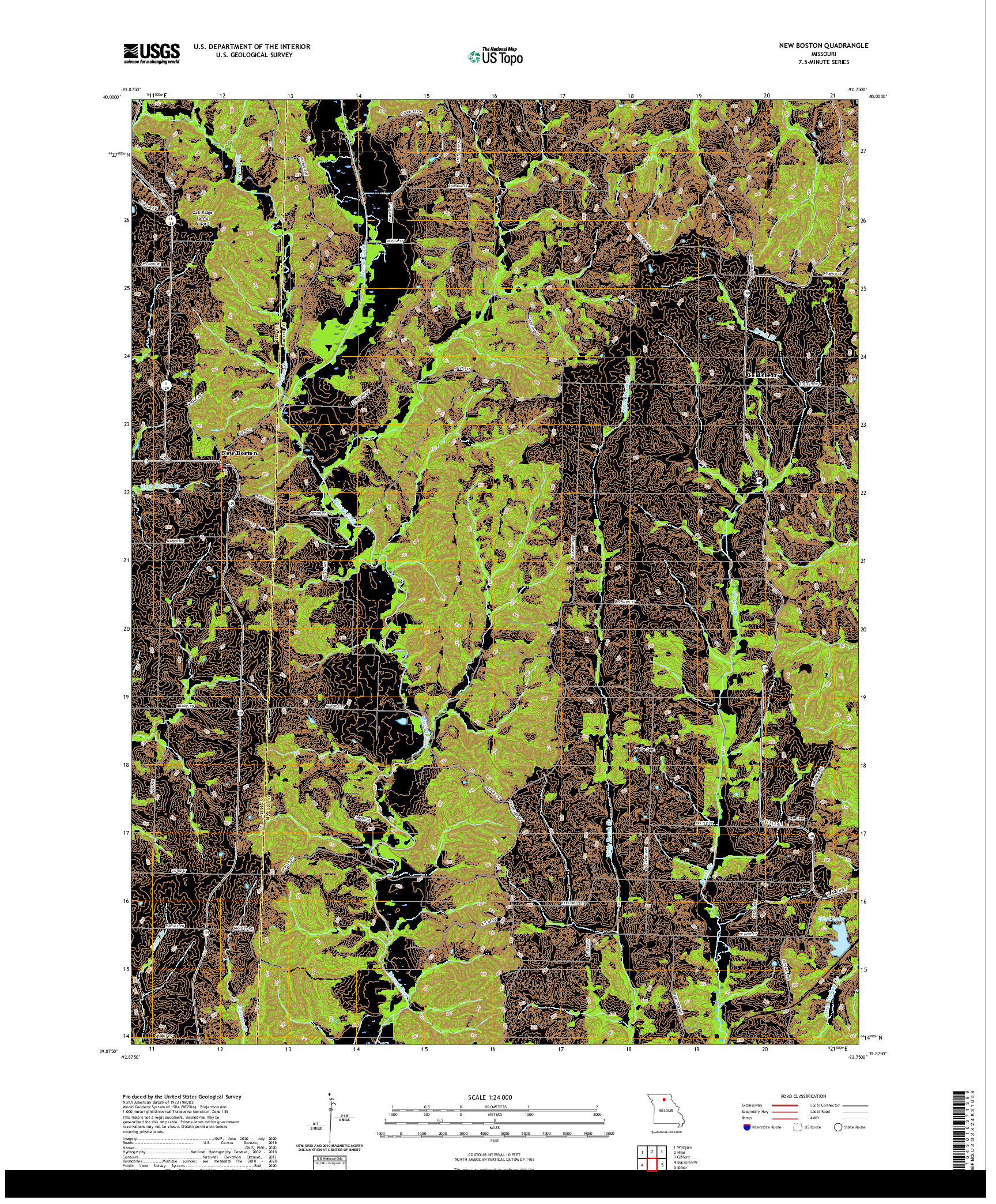 USGS US TOPO 7.5-MINUTE MAP FOR NEW BOSTON, MO 2021