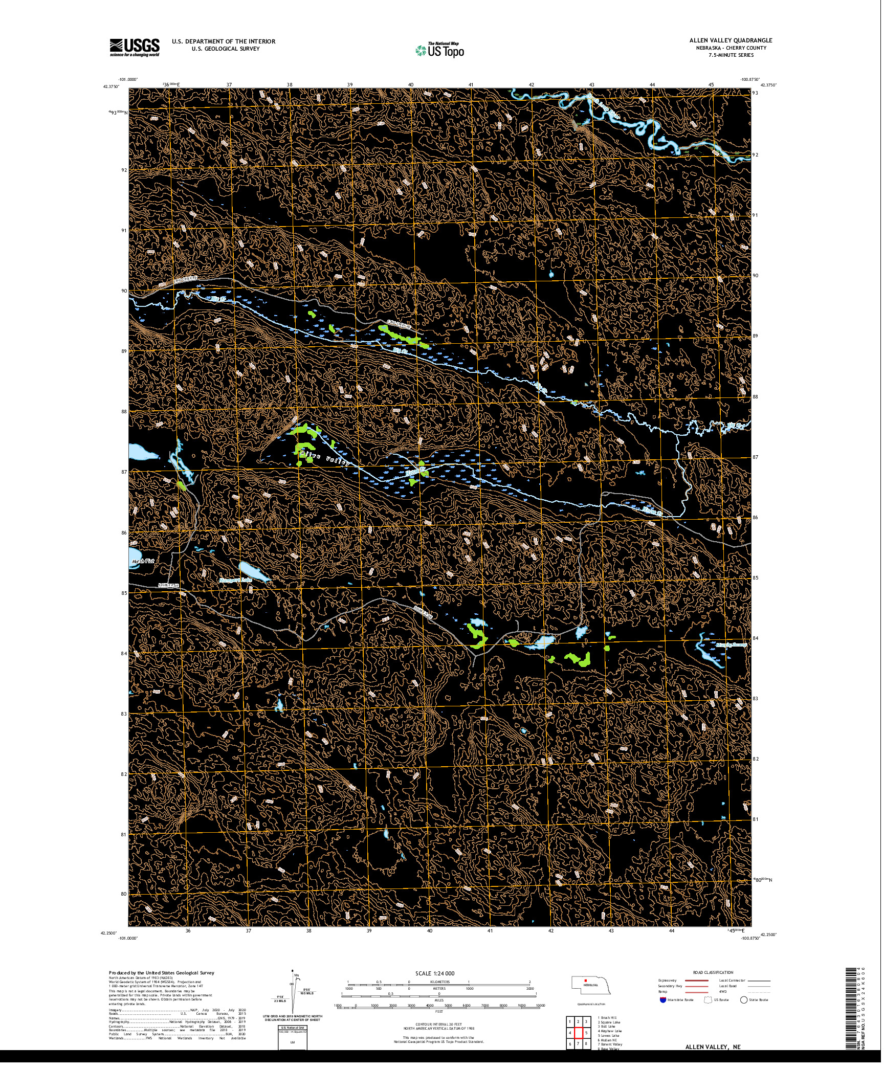 USGS US TOPO 7.5-MINUTE MAP FOR ALLEN VALLEY, NE 2021