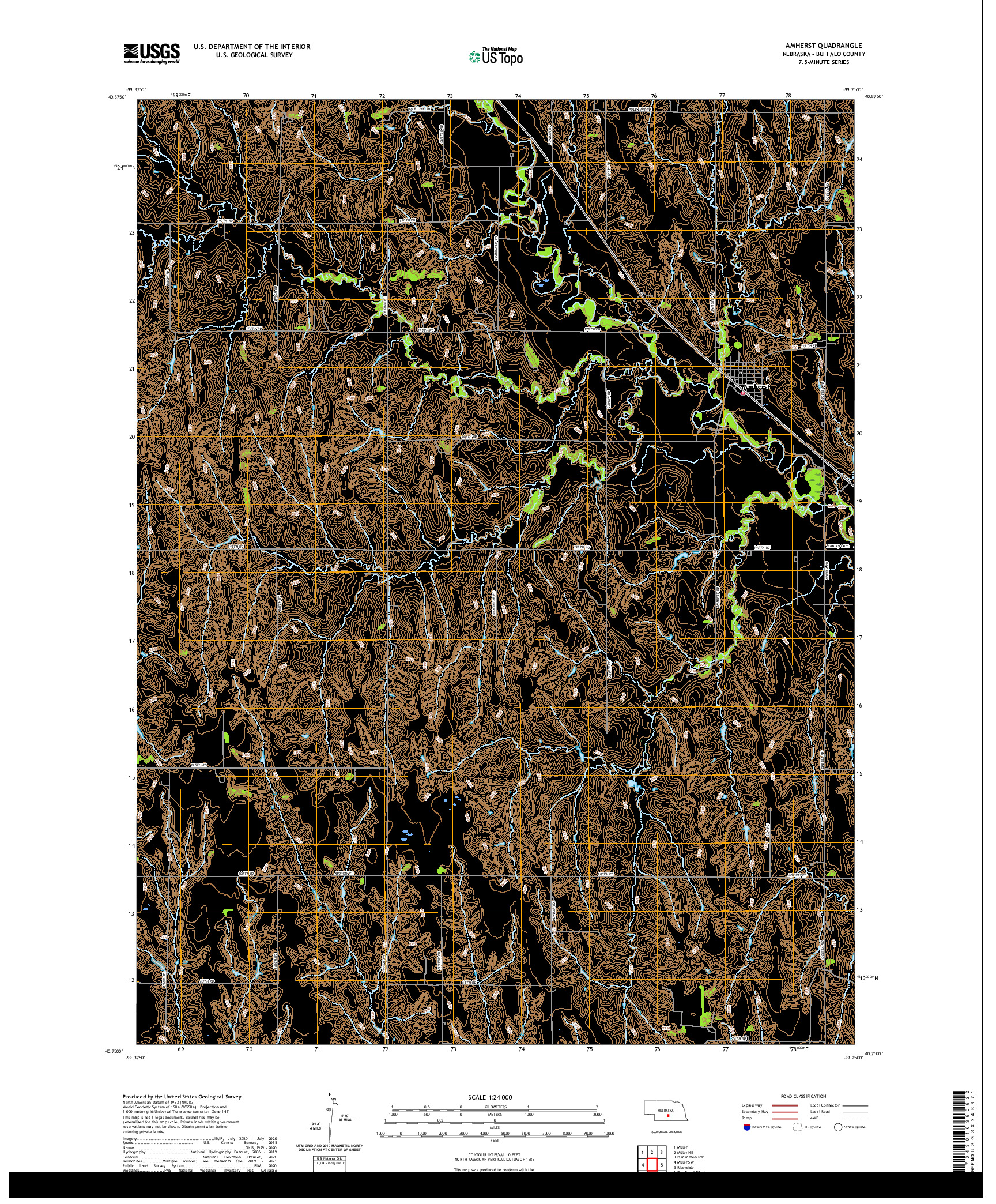 USGS US TOPO 7.5-MINUTE MAP FOR AMHERST, NE 2021