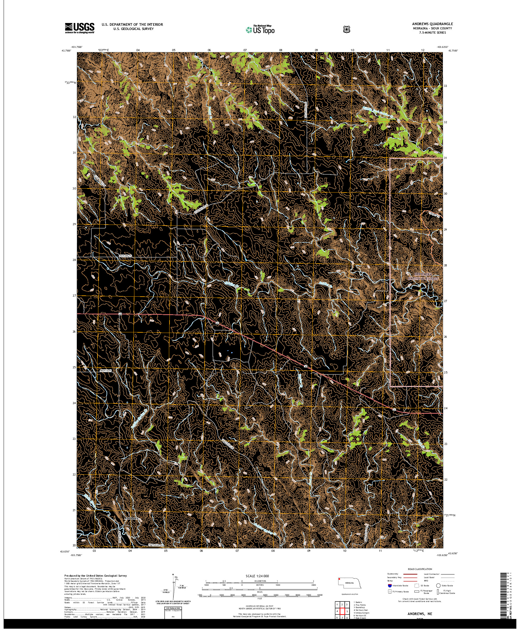 USGS US TOPO 7.5-MINUTE MAP FOR ANDREWS, NE 2021