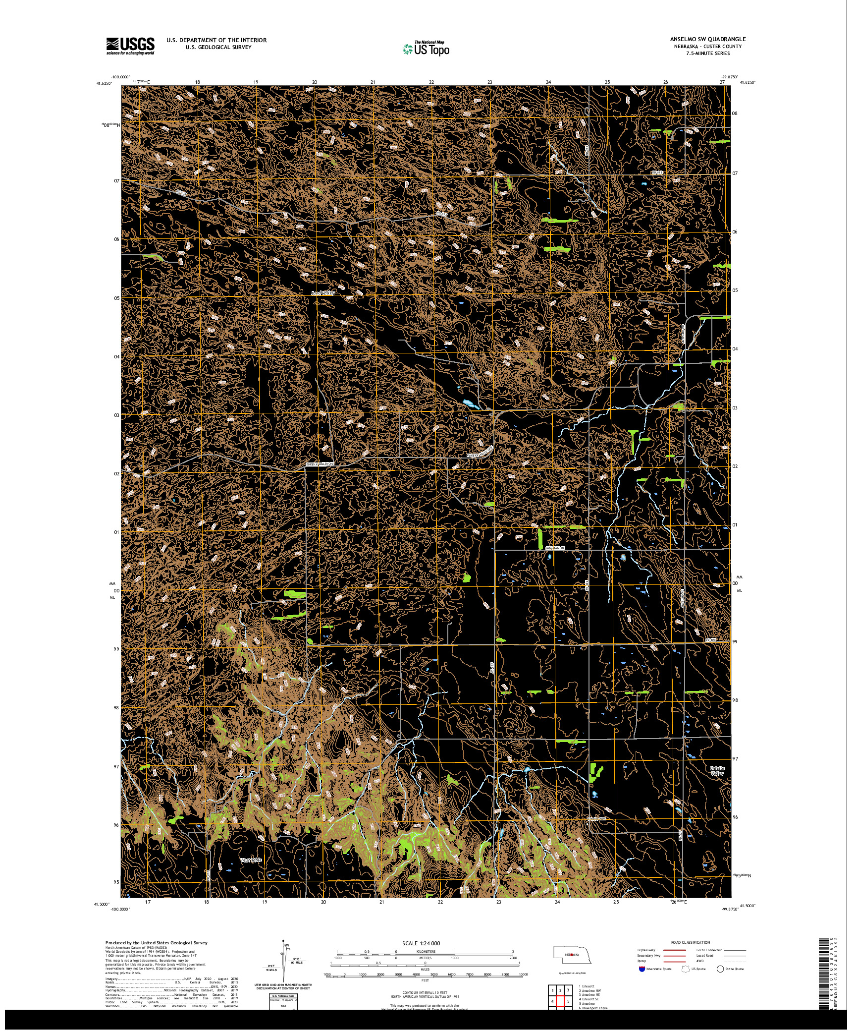 USGS US TOPO 7.5-MINUTE MAP FOR ANSELMO SW, NE 2021