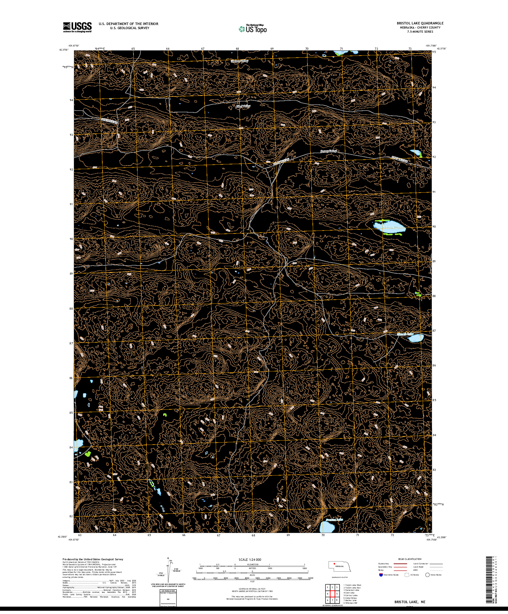 USGS US TOPO 7.5-MINUTE MAP FOR BRISTOL LAKE, NE 2021