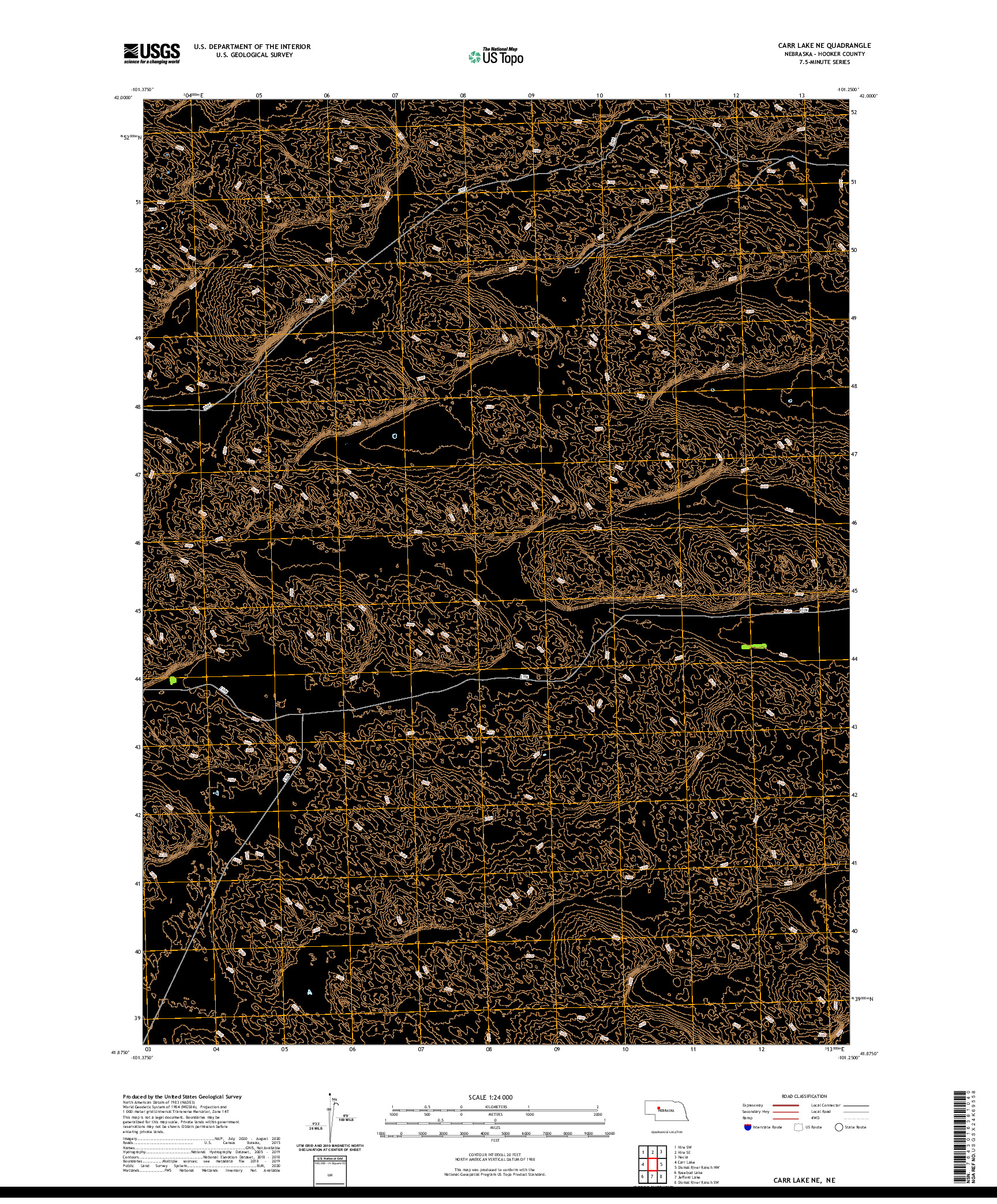 USGS US TOPO 7.5-MINUTE MAP FOR CARR LAKE NE, NE 2021