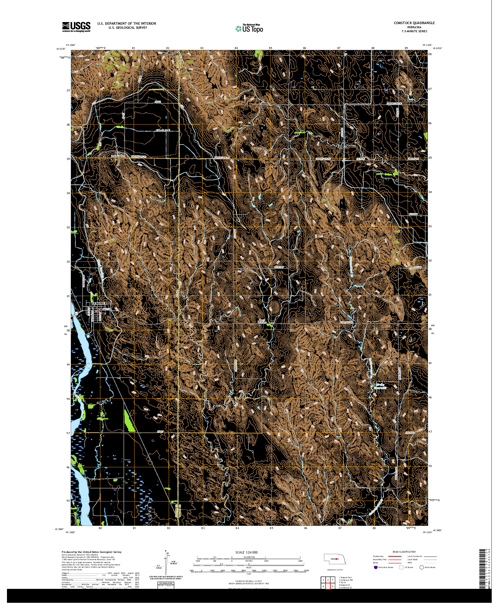 USGS US TOPO 7.5-MINUTE MAP FOR COMSTOCK, NE 2021