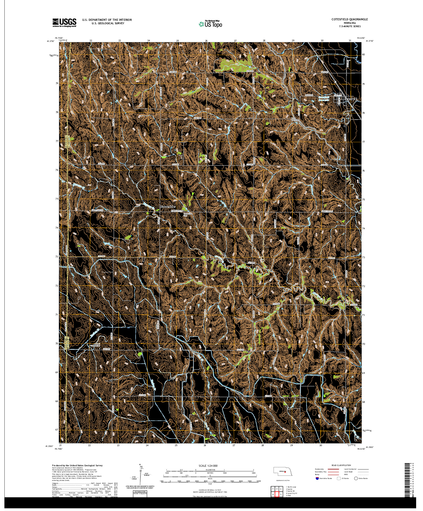 USGS US TOPO 7.5-MINUTE MAP FOR COTESFIELD, NE 2021