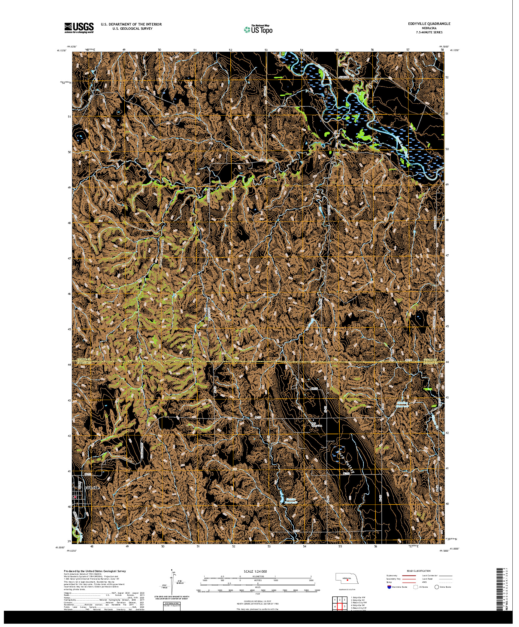 USGS US TOPO 7.5-MINUTE MAP FOR EDDYVILLE, NE 2021