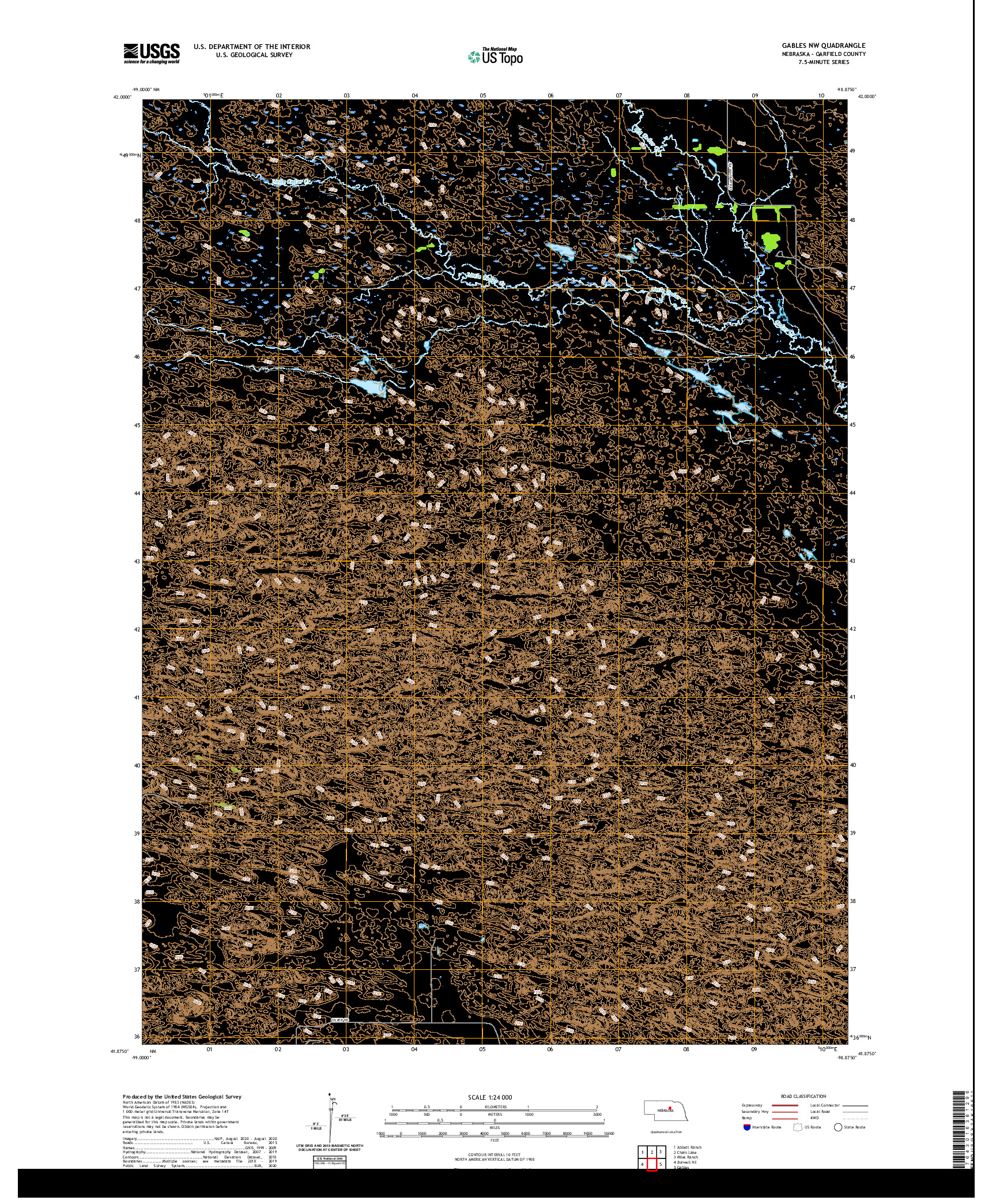 USGS US TOPO 7.5-MINUTE MAP FOR GABLES NW, NE 2021