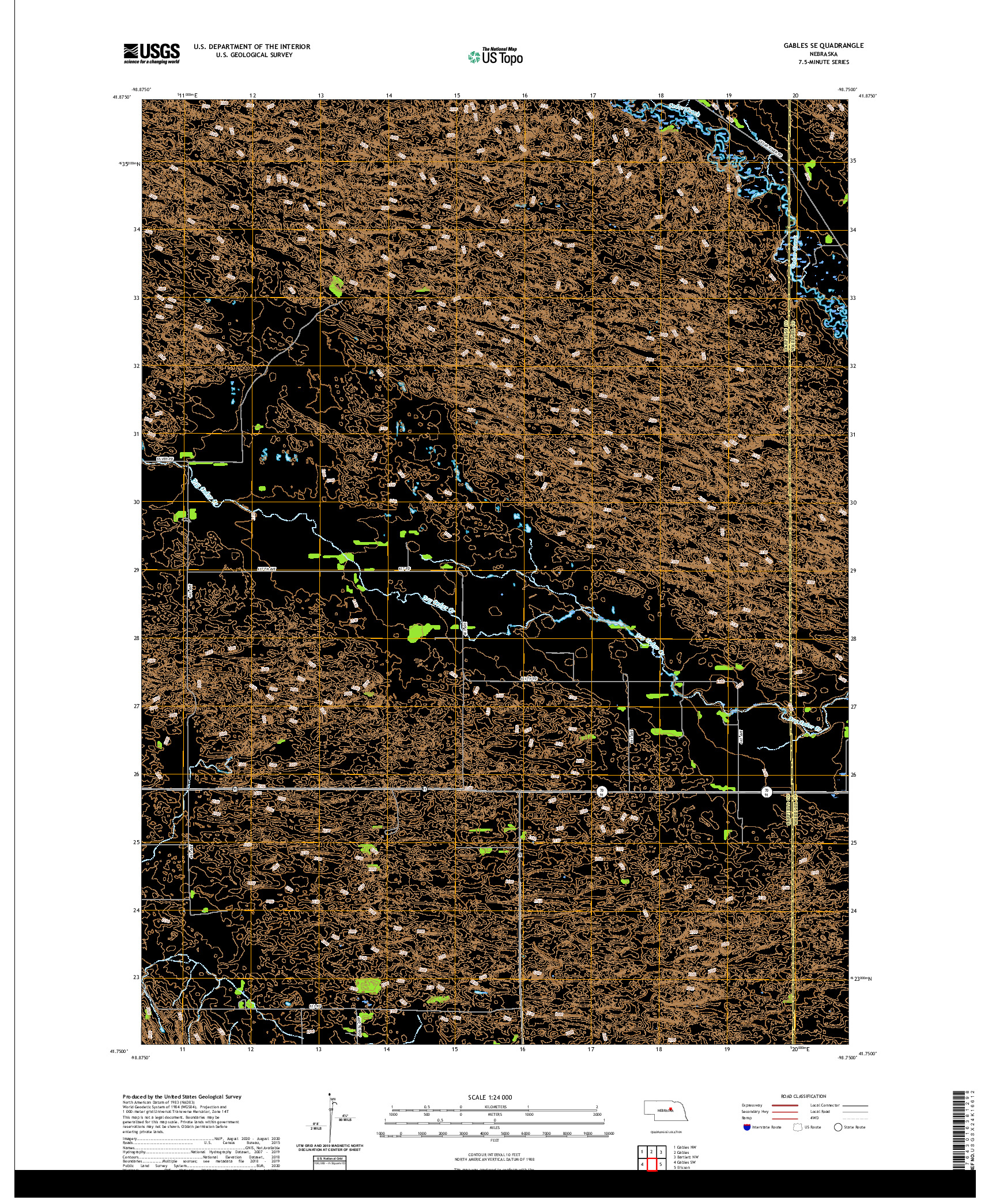 USGS US TOPO 7.5-MINUTE MAP FOR GABLES SE, NE 2021