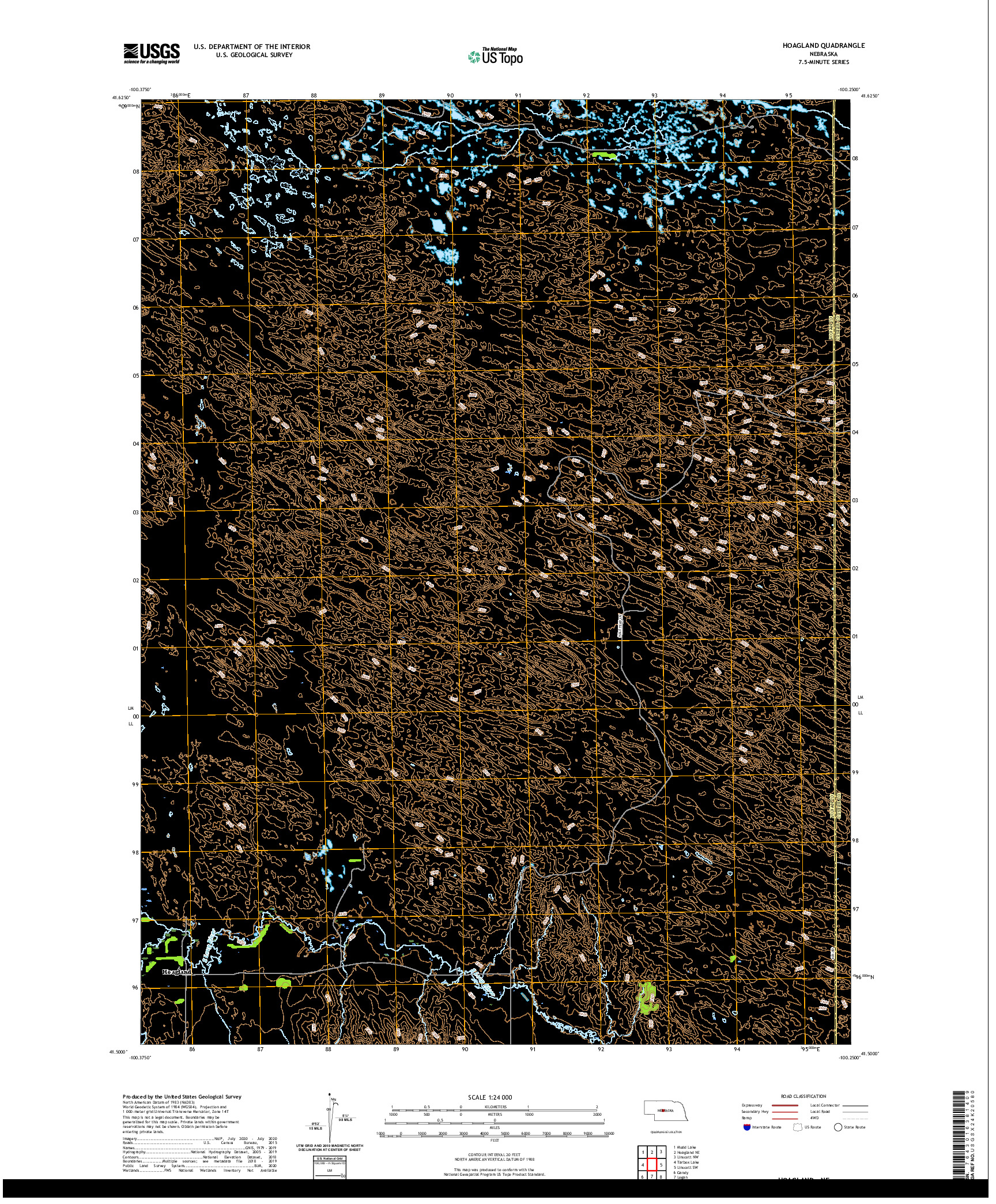 USGS US TOPO 7.5-MINUTE MAP FOR HOAGLAND, NE 2021