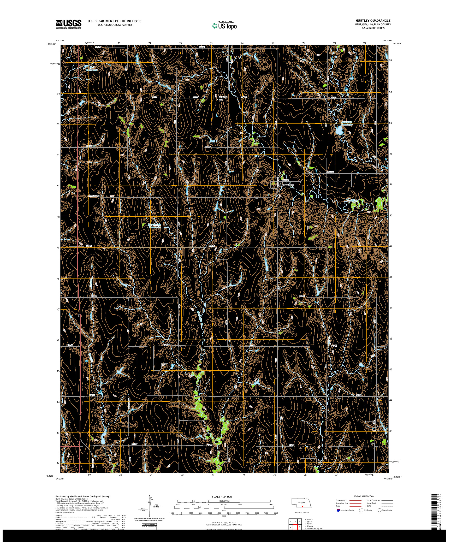 USGS US TOPO 7.5-MINUTE MAP FOR HUNTLEY, NE 2021