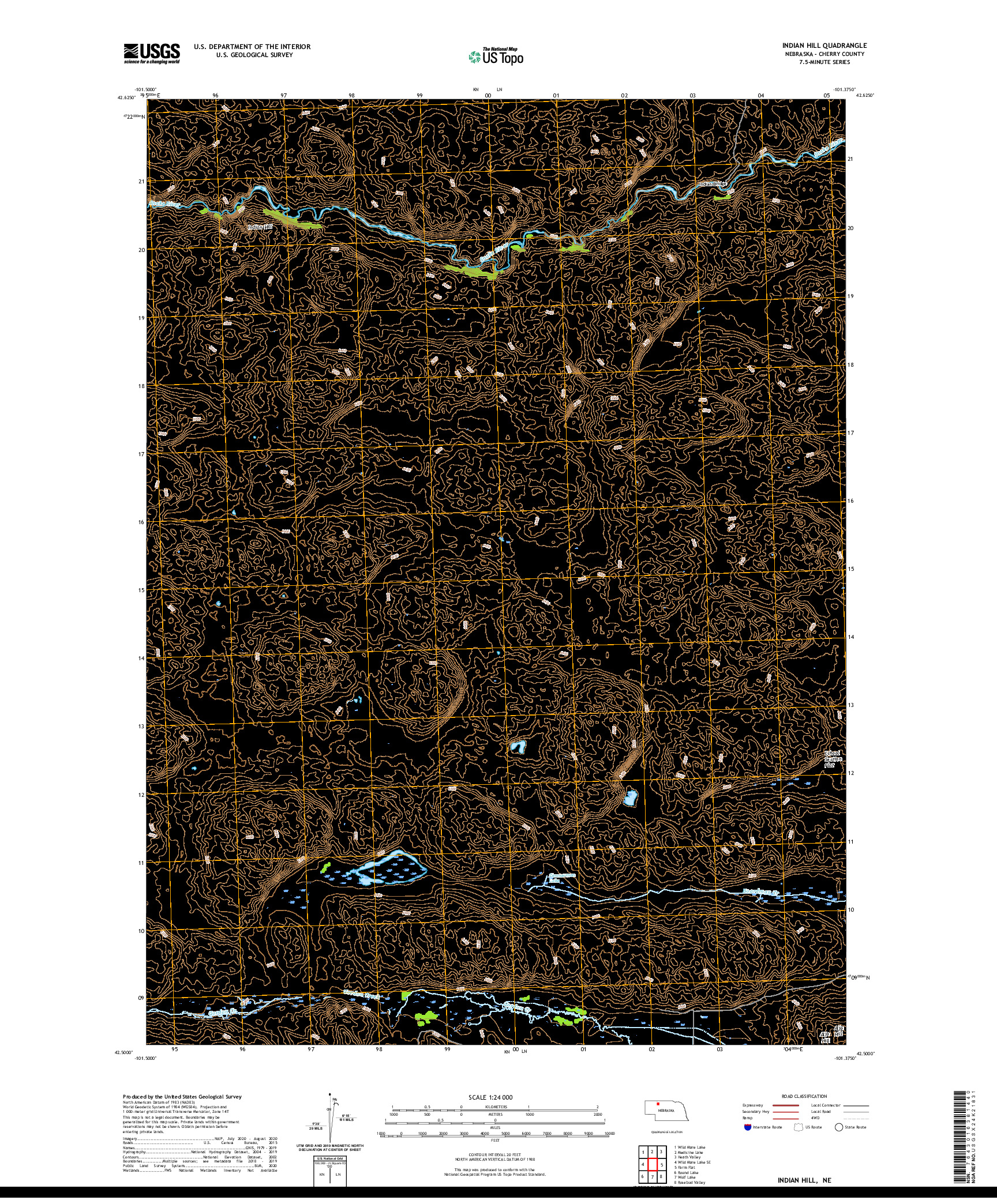 USGS US TOPO 7.5-MINUTE MAP FOR INDIAN HILL, NE 2021