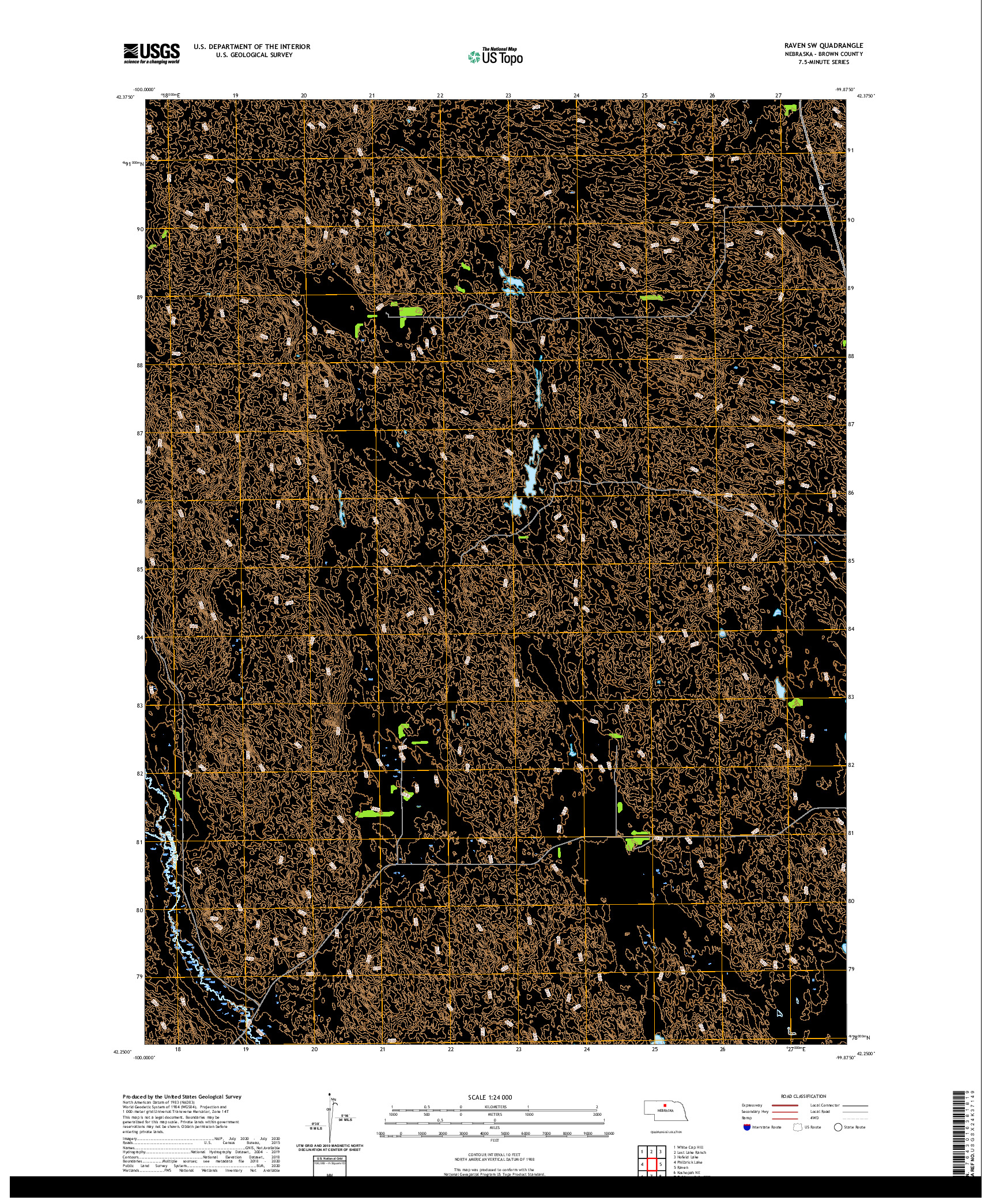 USGS US TOPO 7.5-MINUTE MAP FOR RAVEN SW, NE 2021