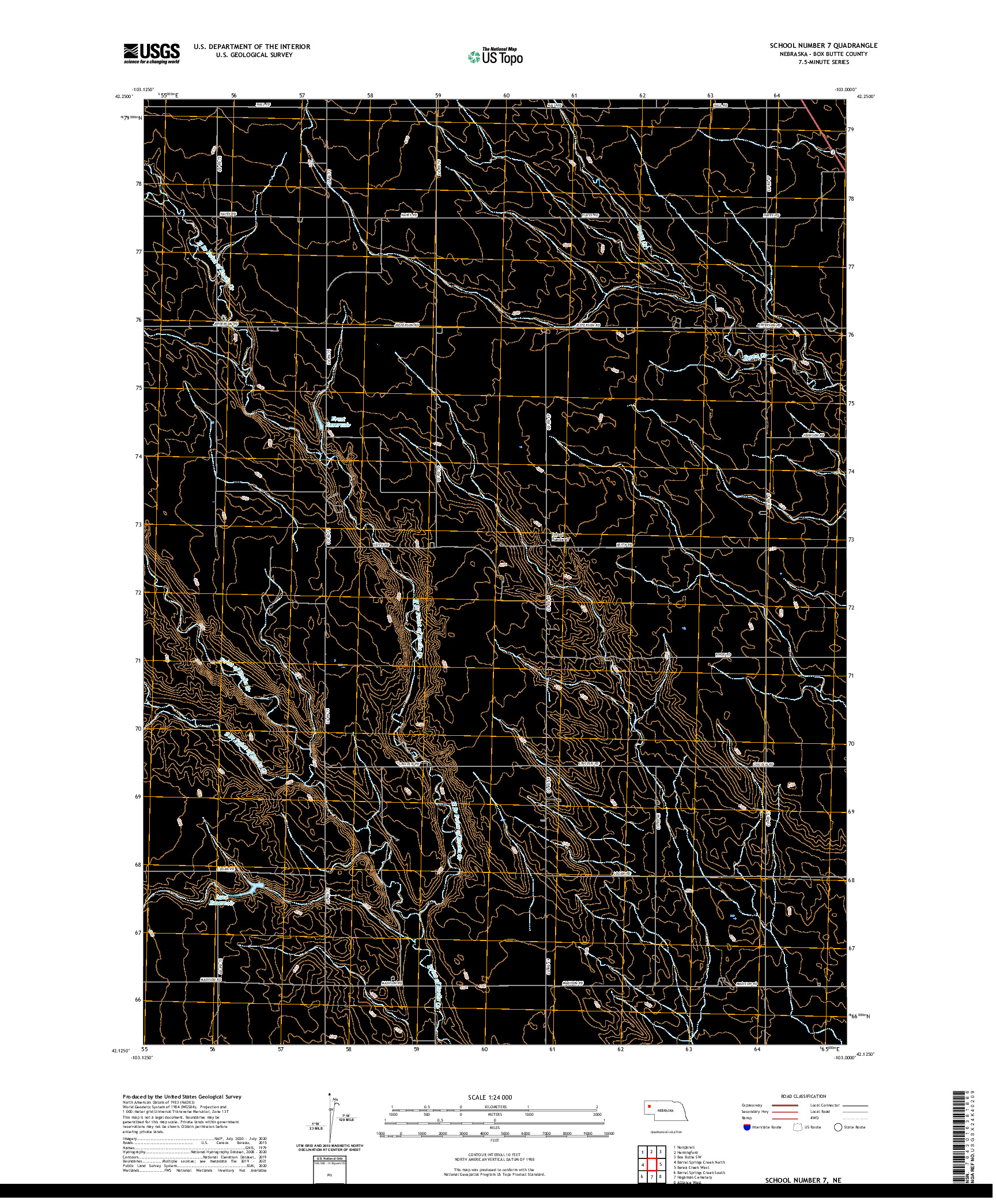 USGS US TOPO 7.5-MINUTE MAP FOR SCHOOL NUMBER 7, NE 2021